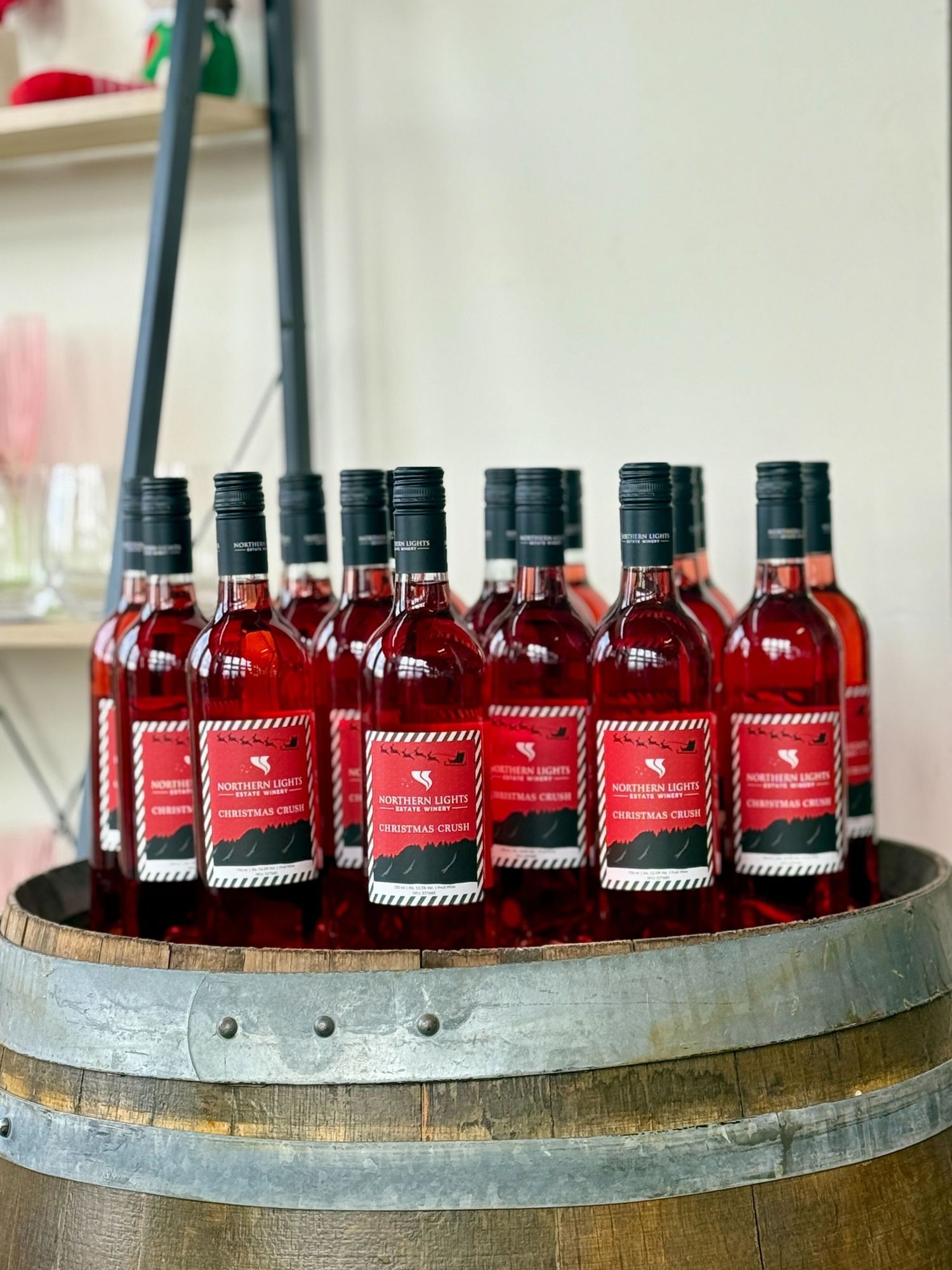 Northern Lights winery commercial branding photoshoot of new wine flavors in Northern BC Canada.
