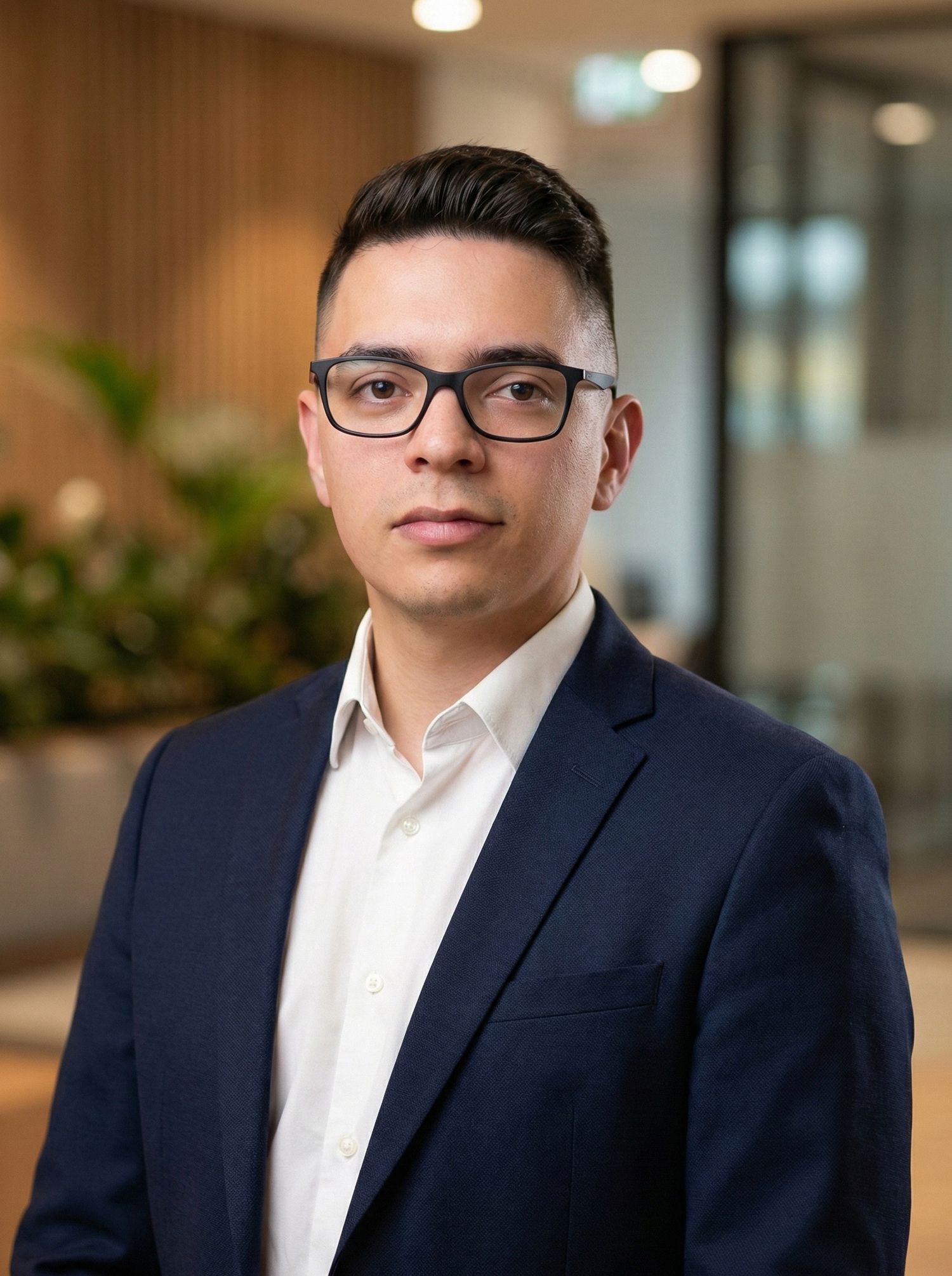 Kompetentes High-End Business Portrait einer Führungskraft im modernen Büro in Chur.