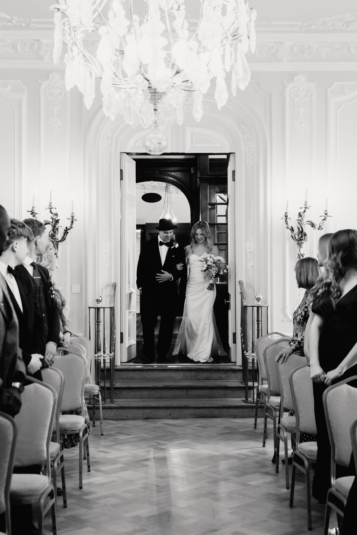 Ceremony inside The Salon pink room at York House Twickenham