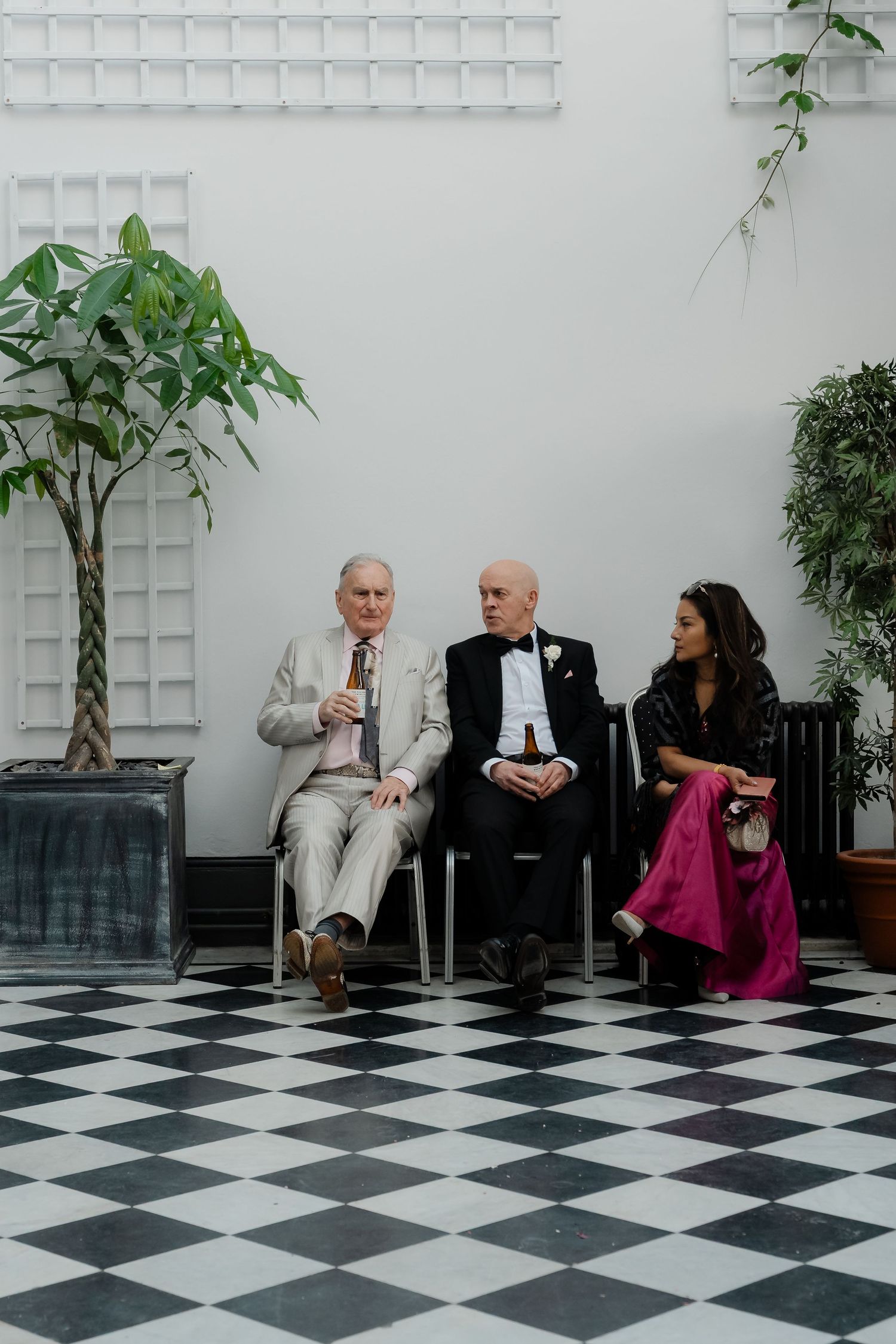 Guests enjoying cocktails in York House conservatory