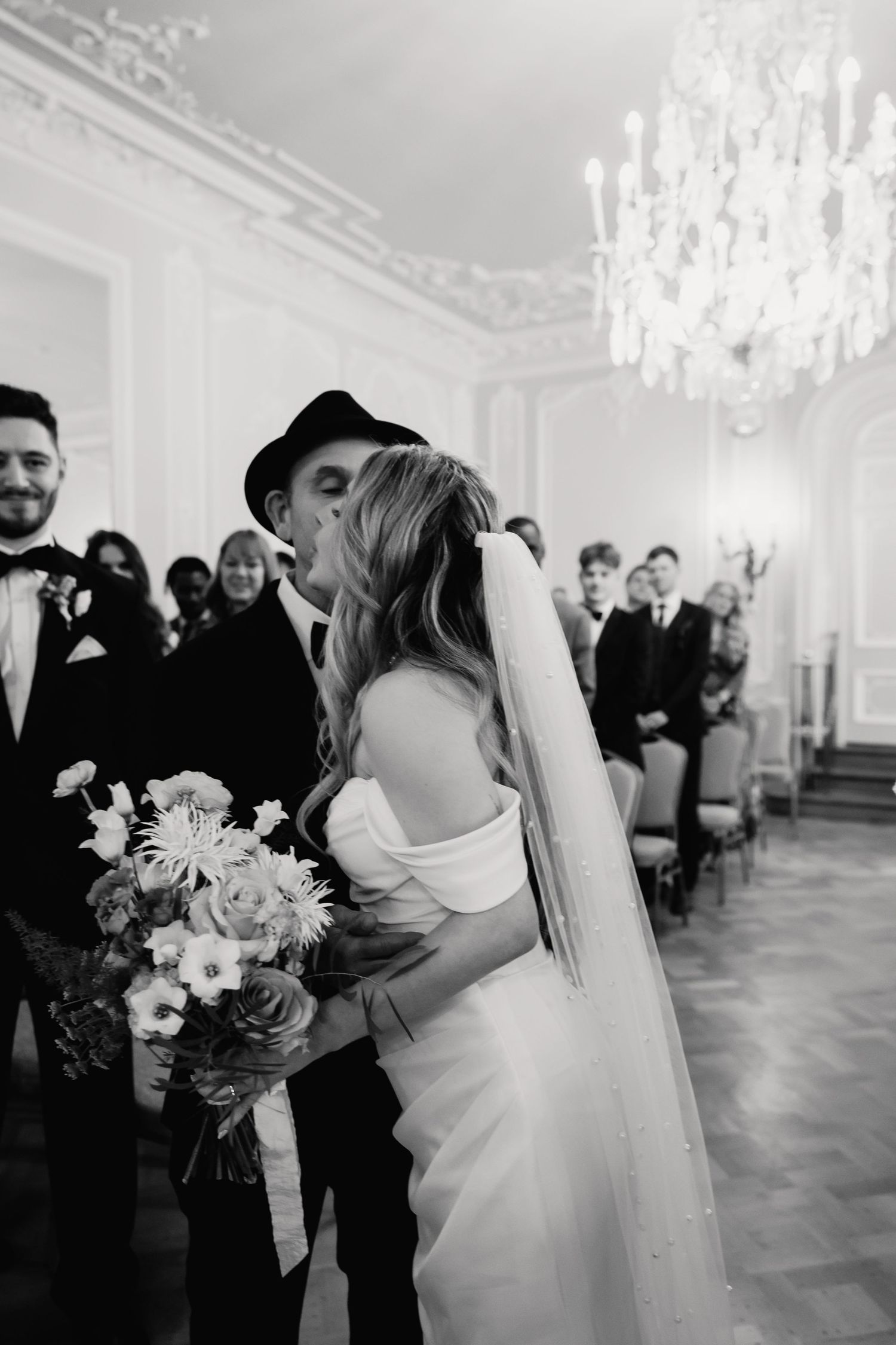Ceremony inside The Salon pink room at York House Twickenham