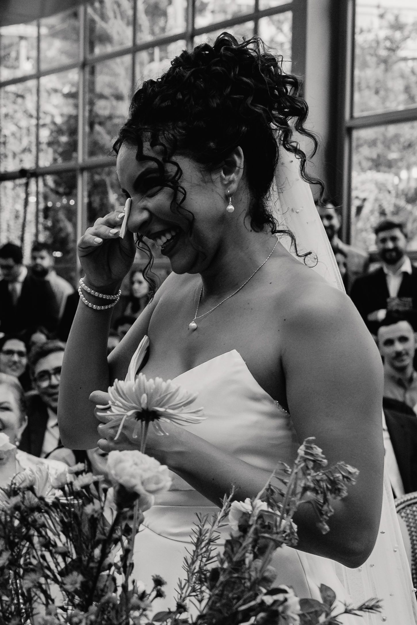 Emotional greenhouse wedding ceremony at Botânico Quintal in São Paulo, Brazil.