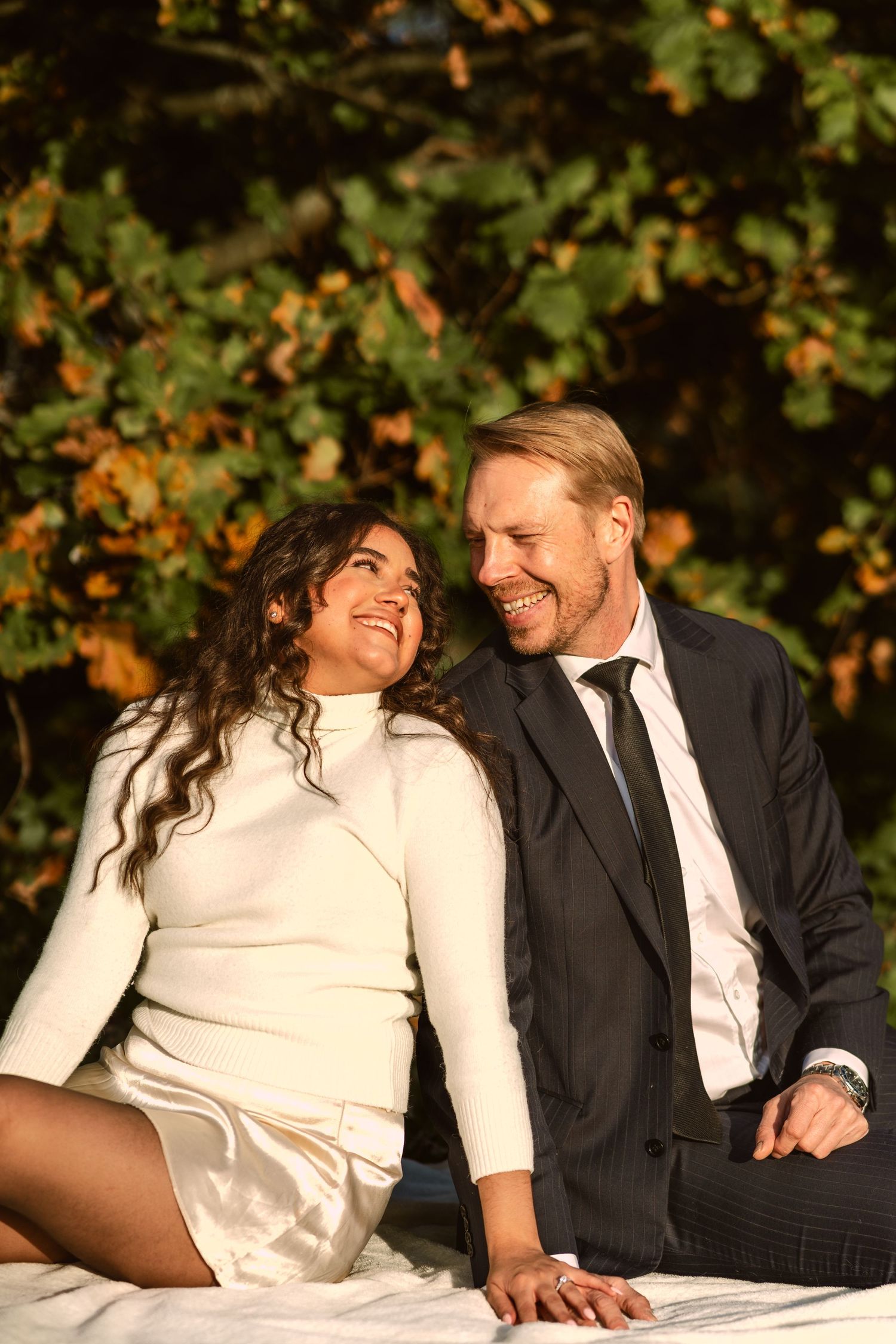 Couple photos at Gunnersbury Park, Anne and Jack photographed by London engagement and wedding photographer @lyfphotos