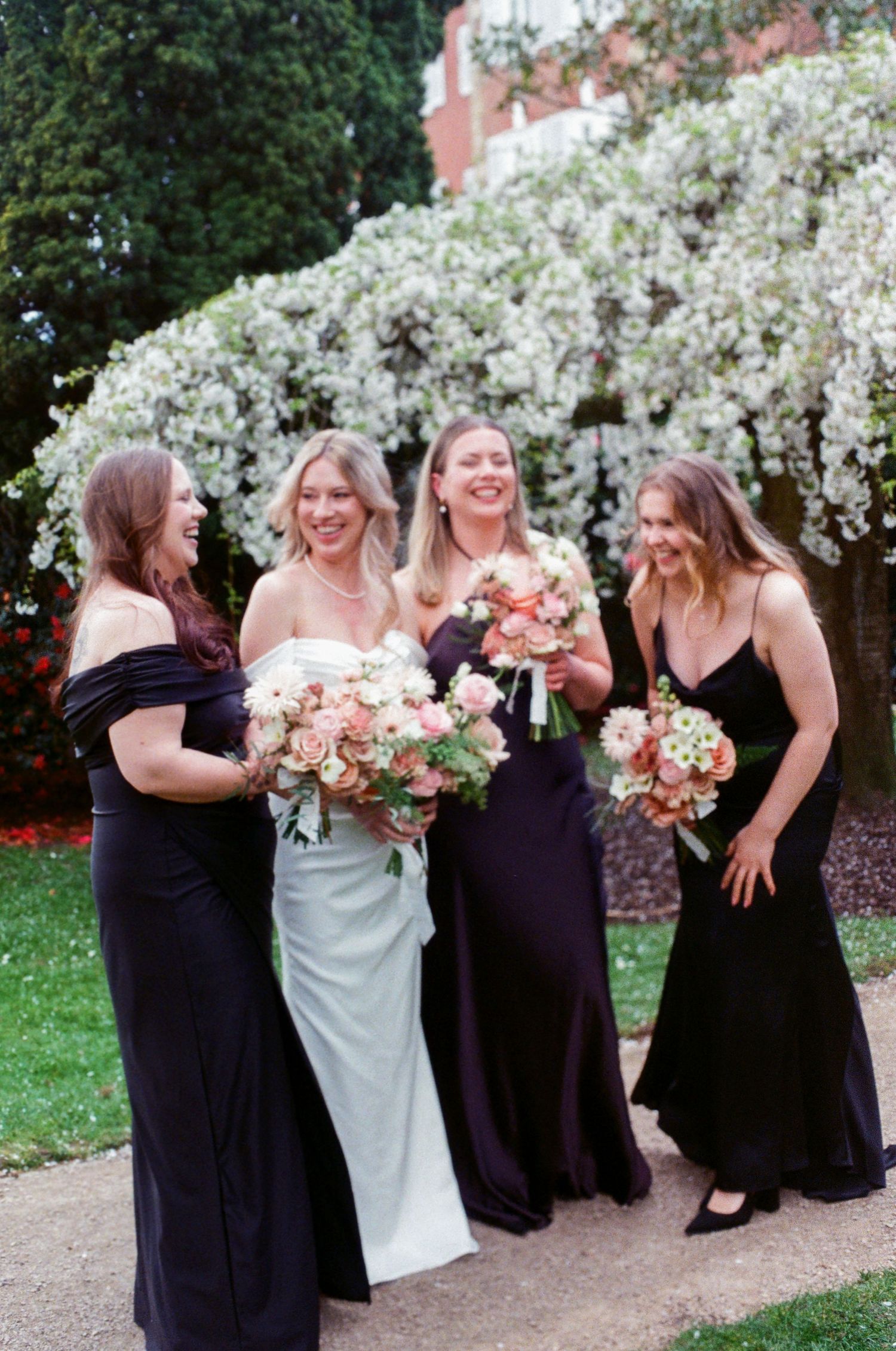 Spring blossom portraits at York House Twickenham wedding