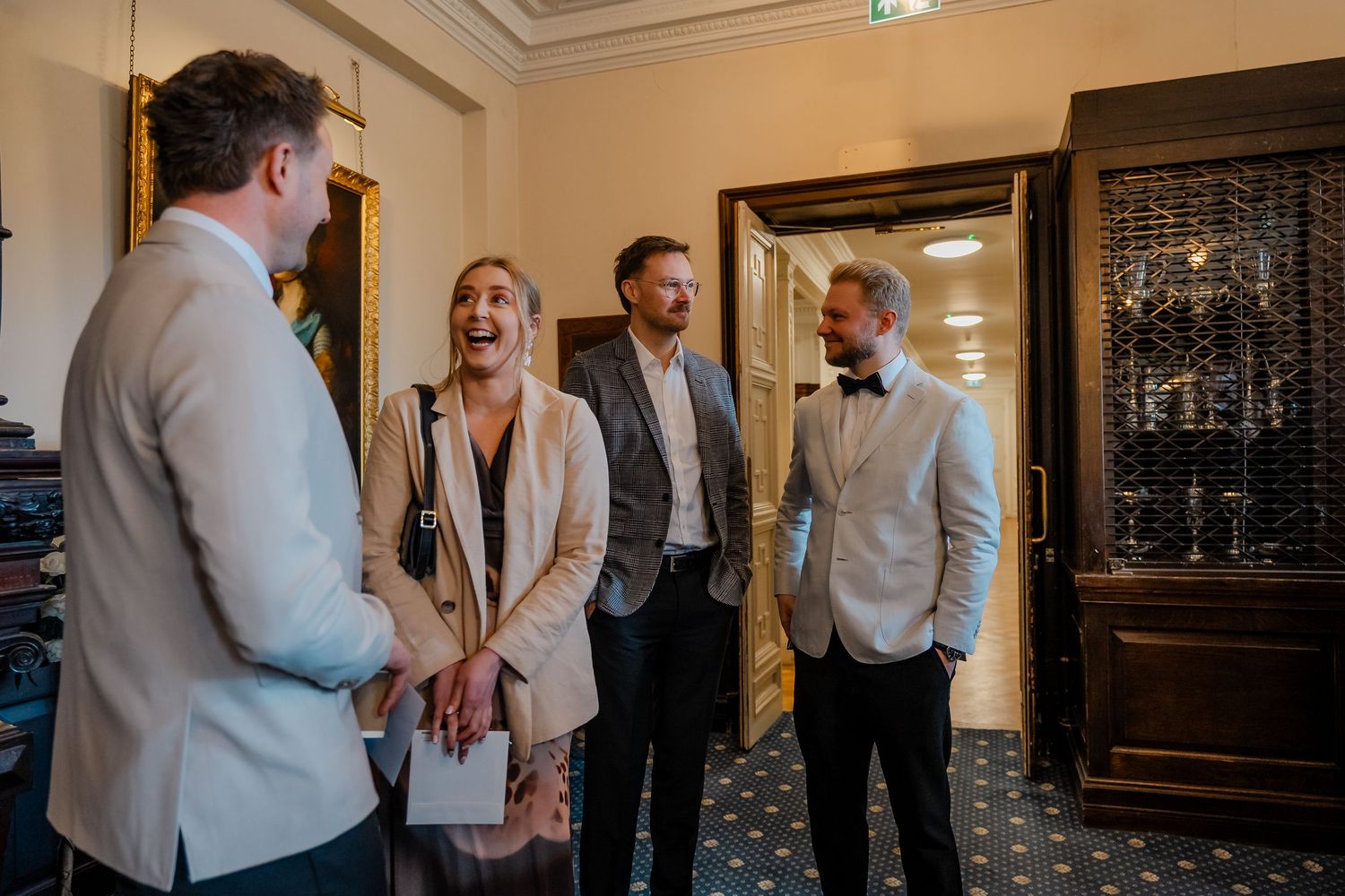 Guests gathering outside York House before ceremony