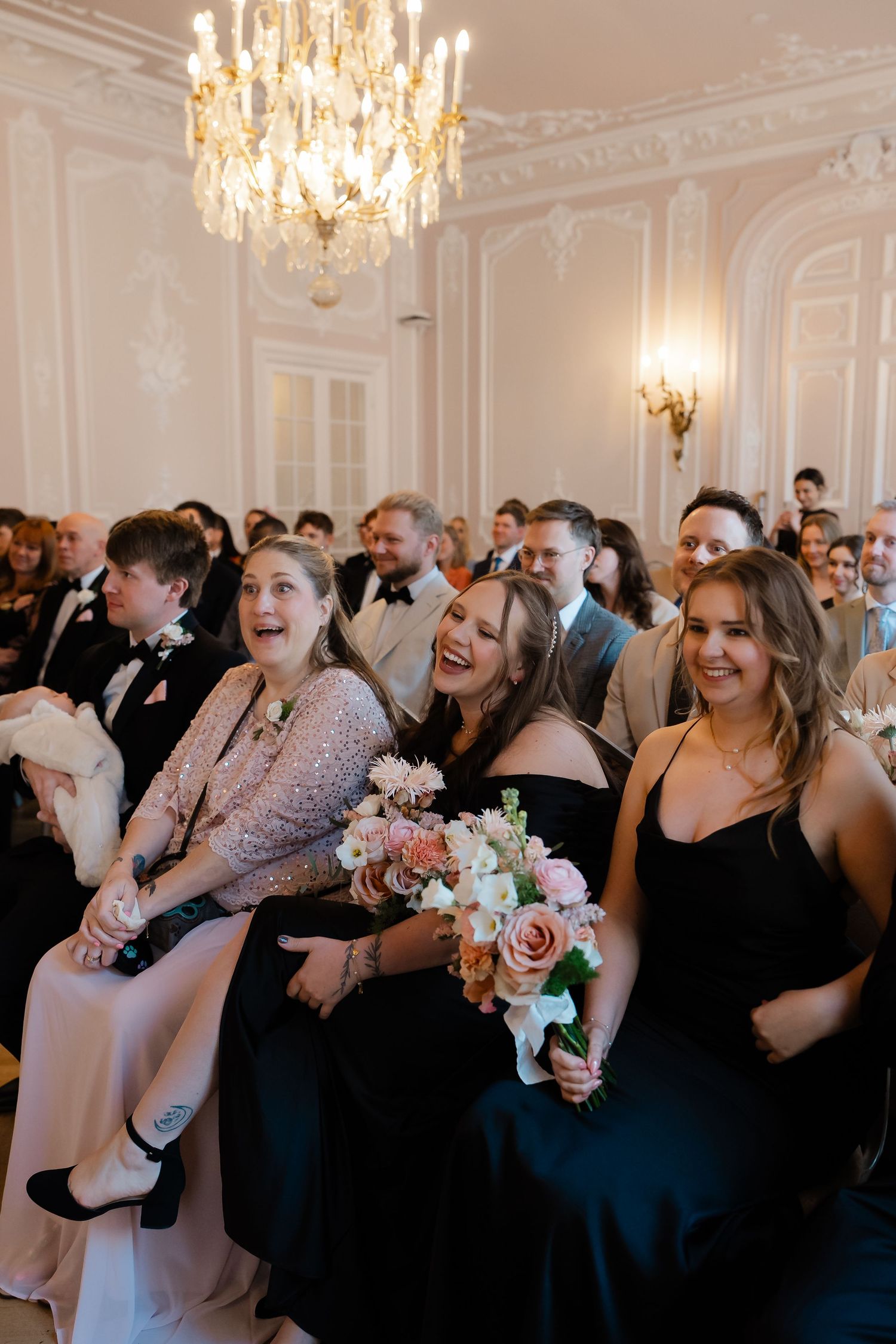 Guests smiling during intimate York House ceremony