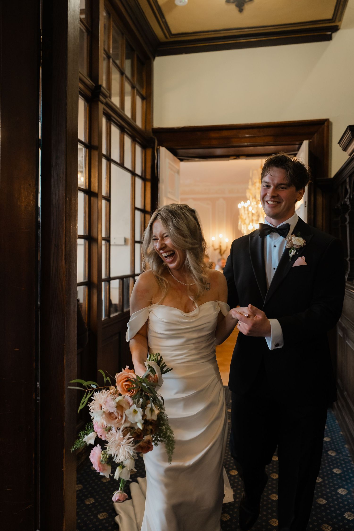 Ceremony inside The Salon pink room at York House Twickenham