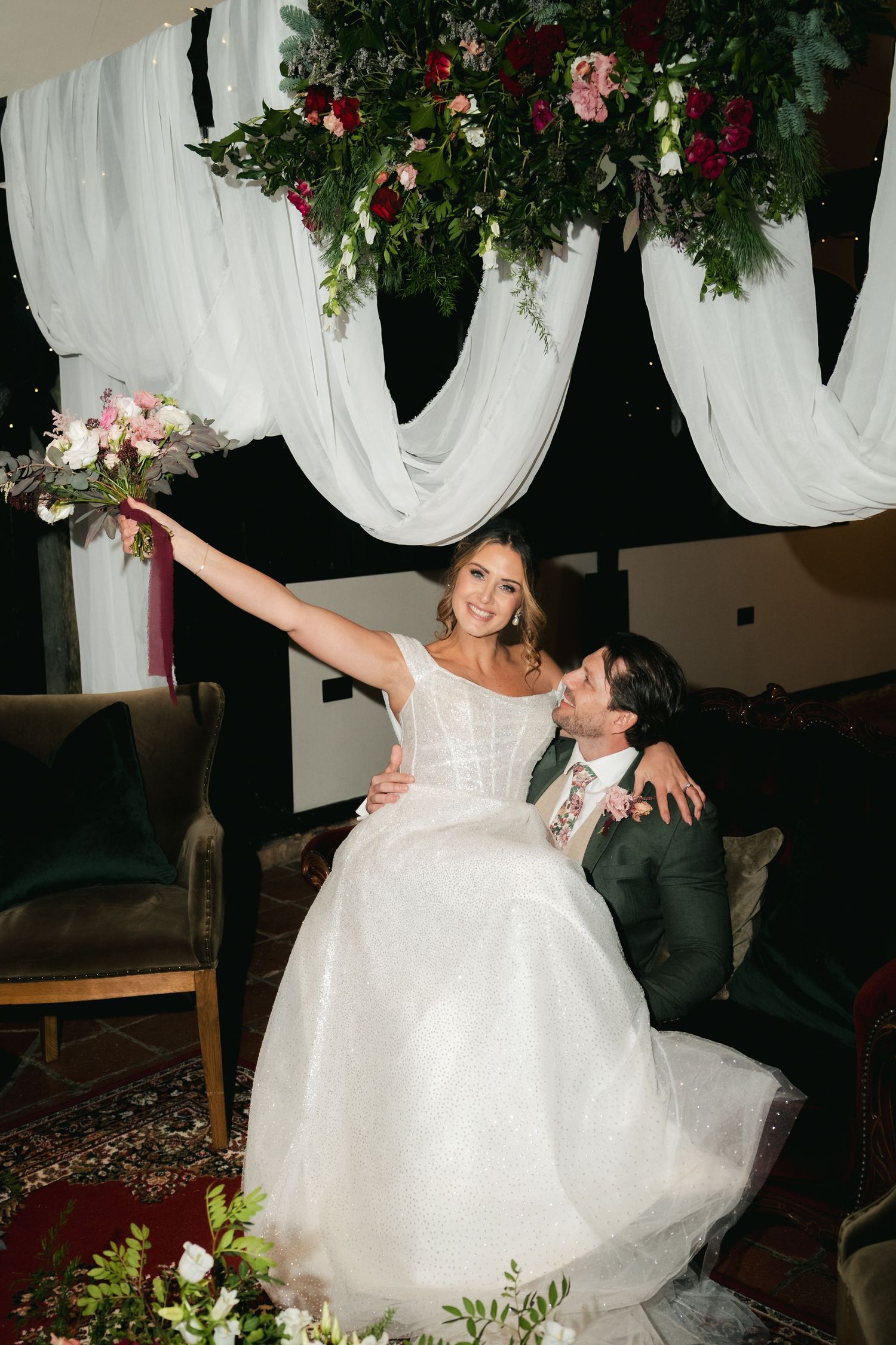 Evening wedding portraits at South Farm, captured by @lyfphotos