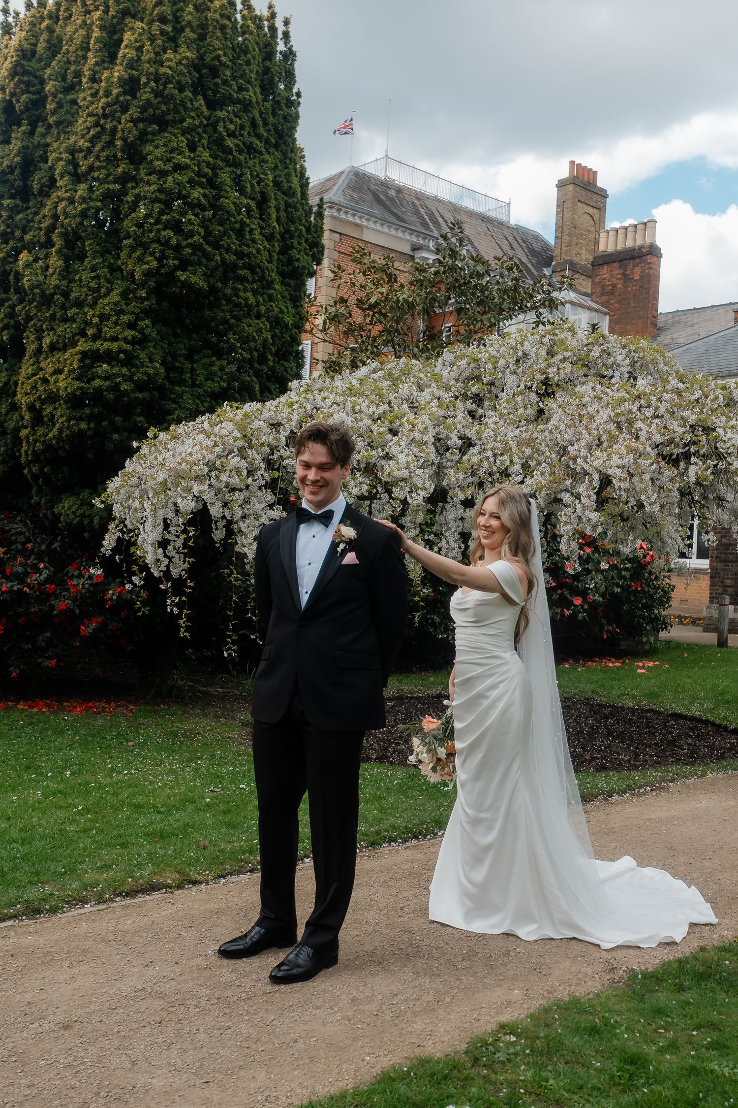 First look under blooming white tree outside York House in Twickenham
