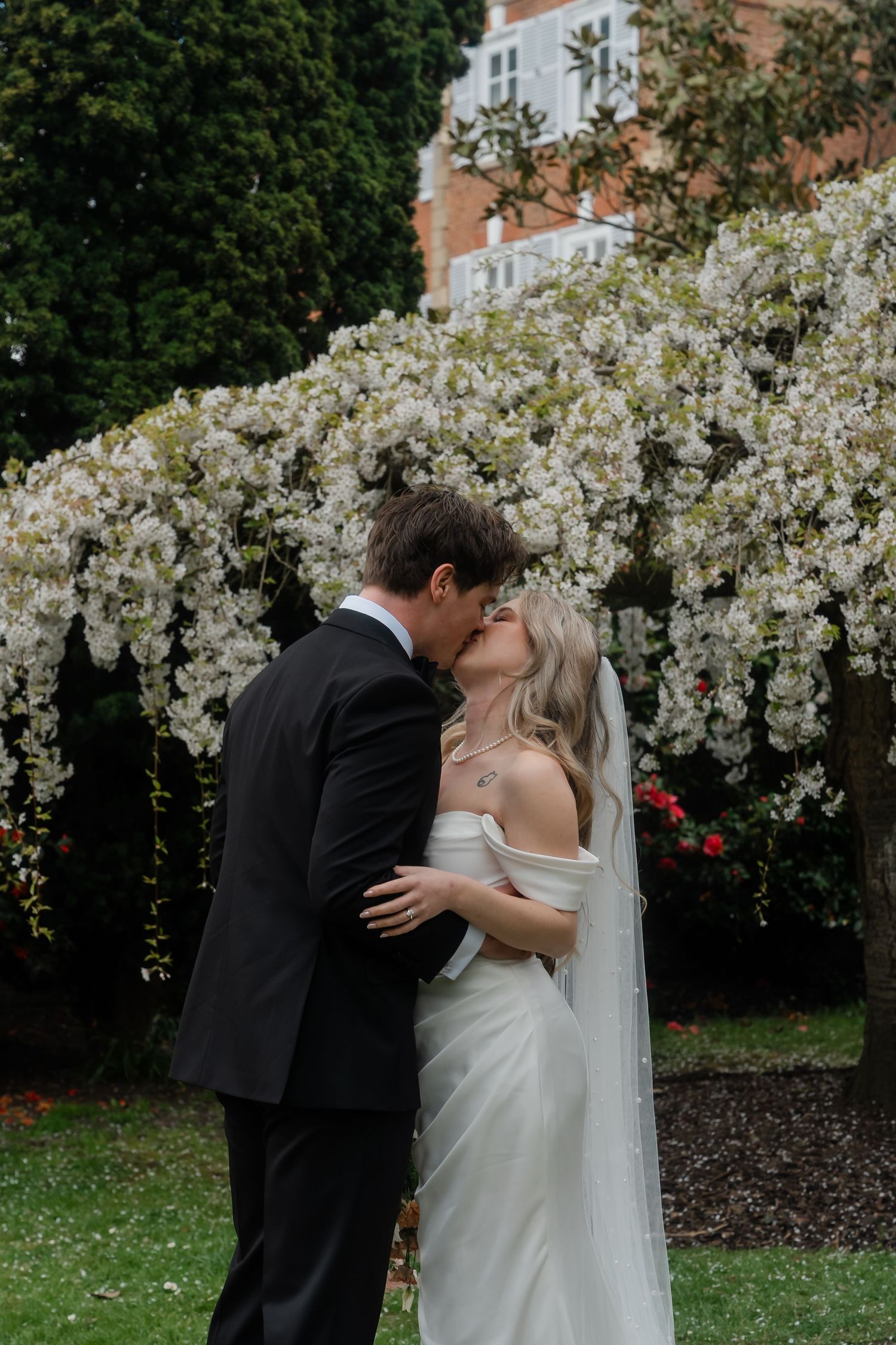 First look under blooming white tree outside York House in Twickenham