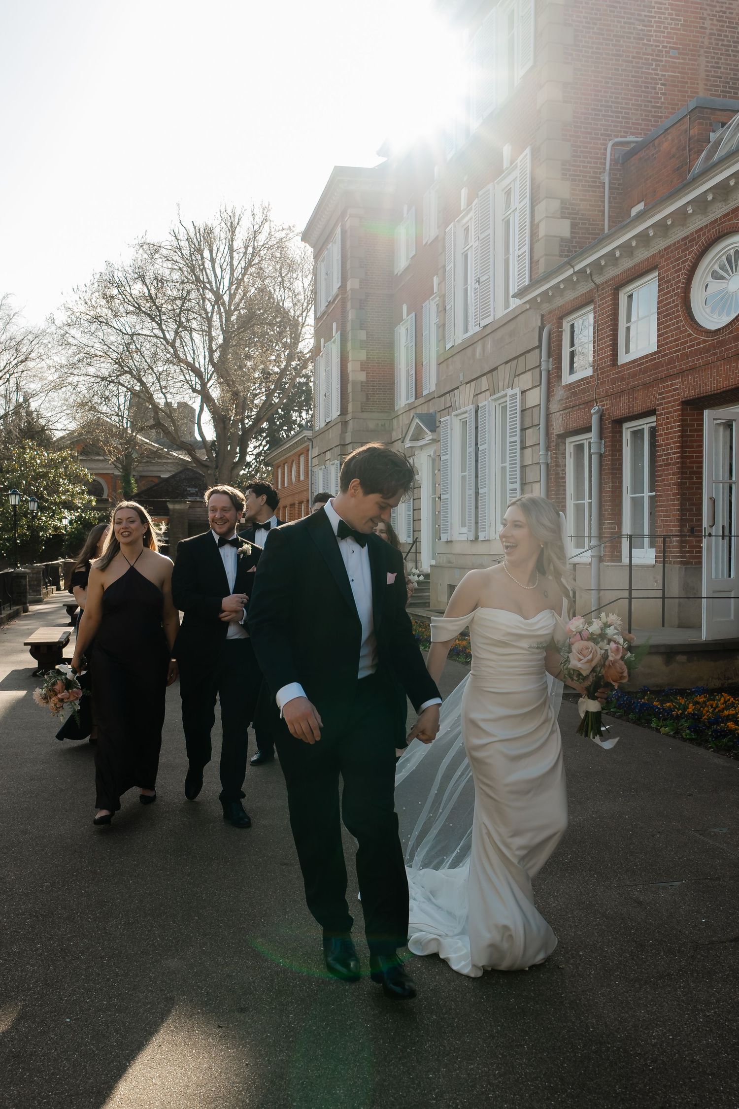 Spring blossom portraits at York House Twickenham wedding