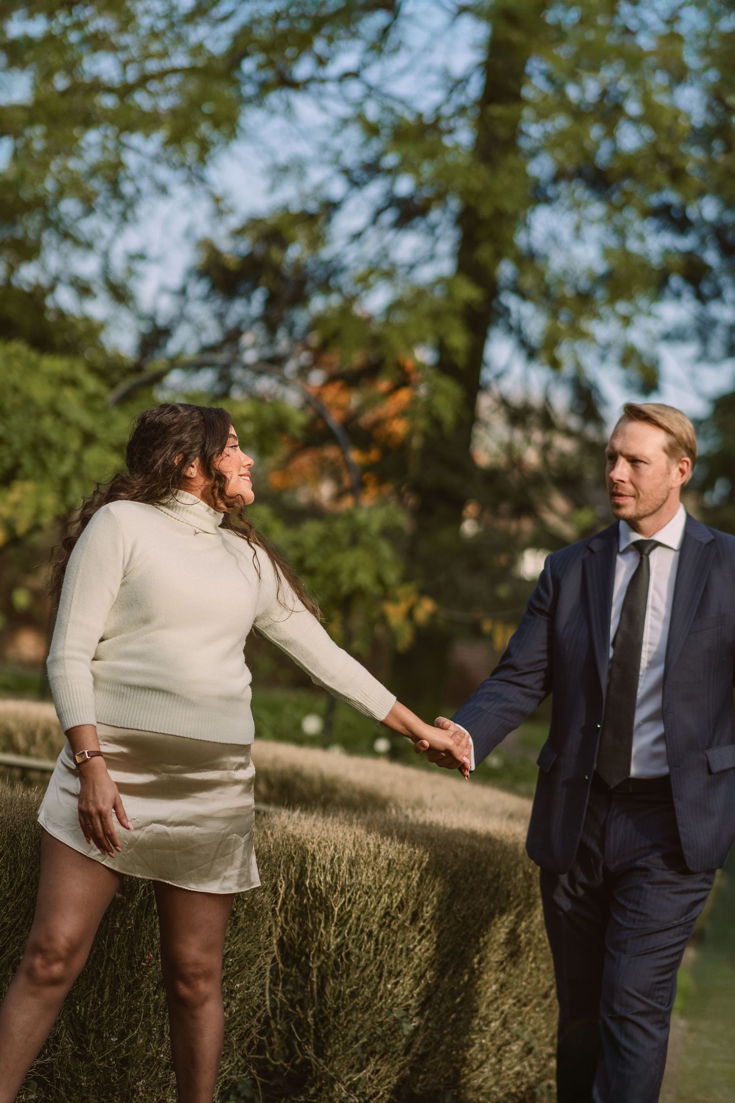 Couple photos at Gunnersbury Park, Anne and Jack photographed by London engagement and wedding photographer @lyfphotos