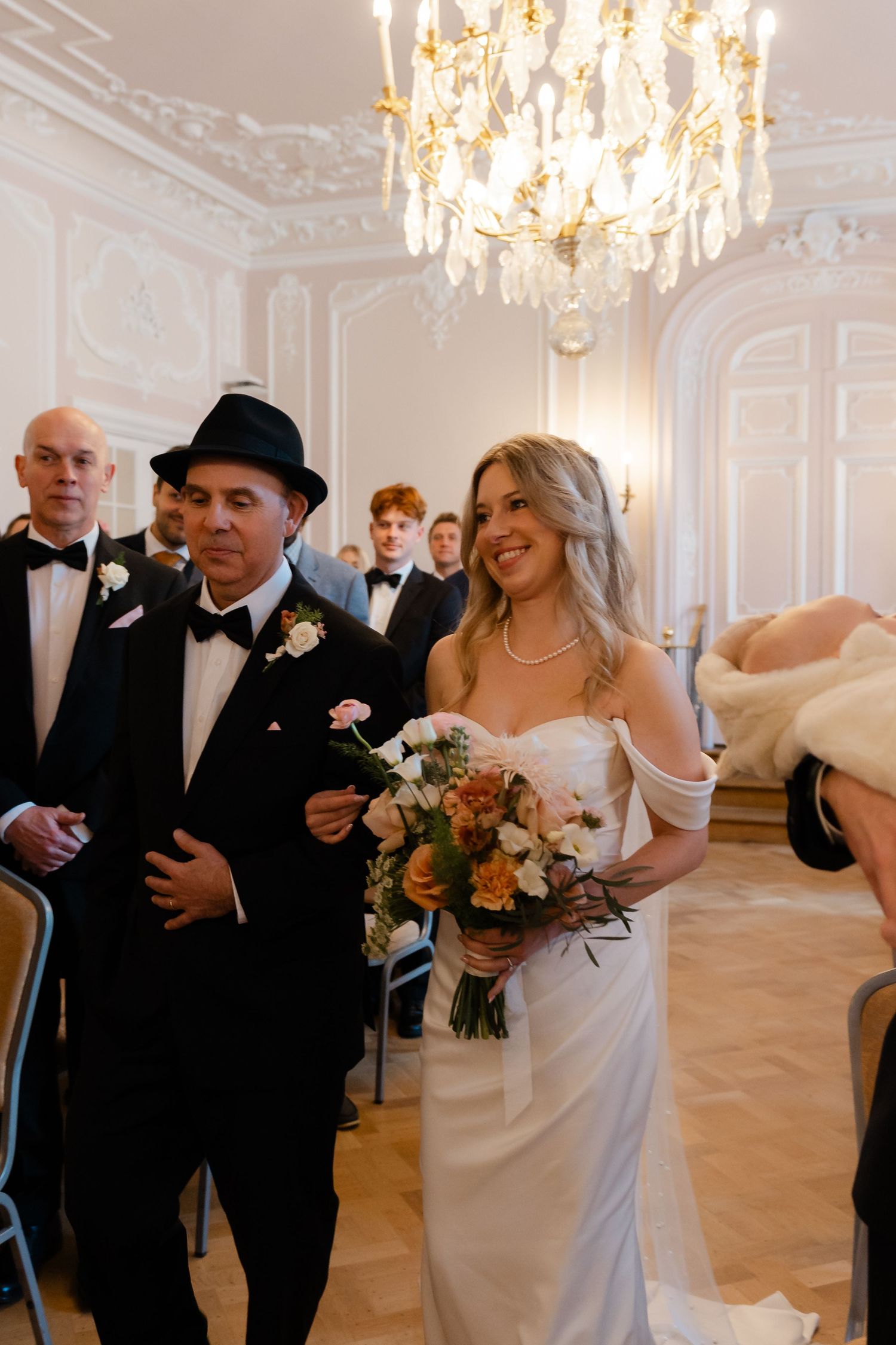 Ceremony inside The Salon pink room at York House Twickenham