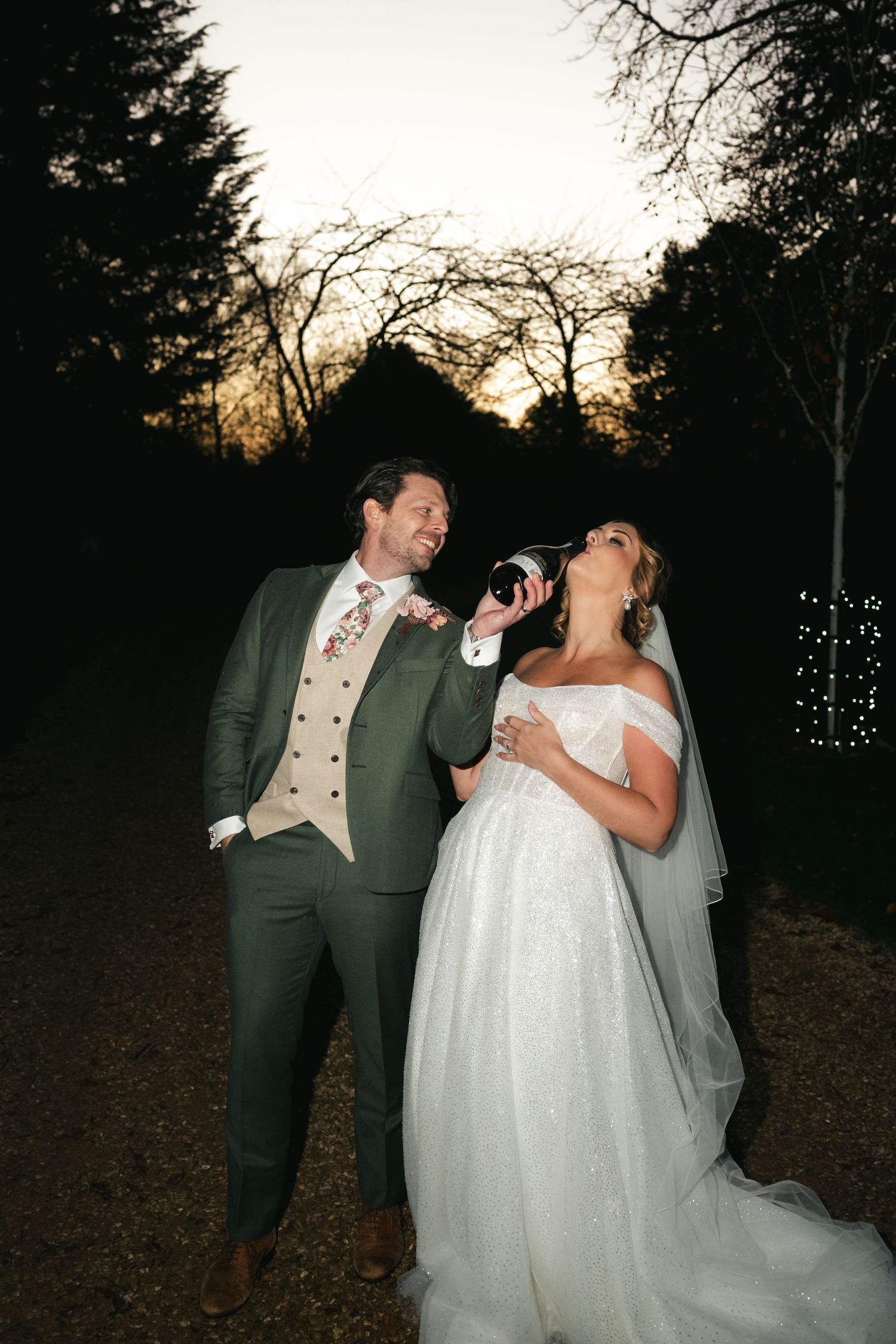 Wedding champagne spray celebration at South Farm editorial shoot captured by @lyfphotos
