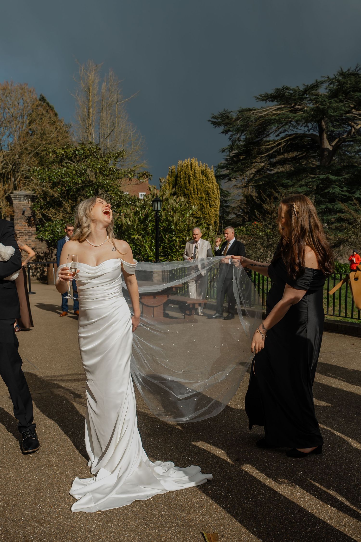 Family group portraits with York House architecture in background