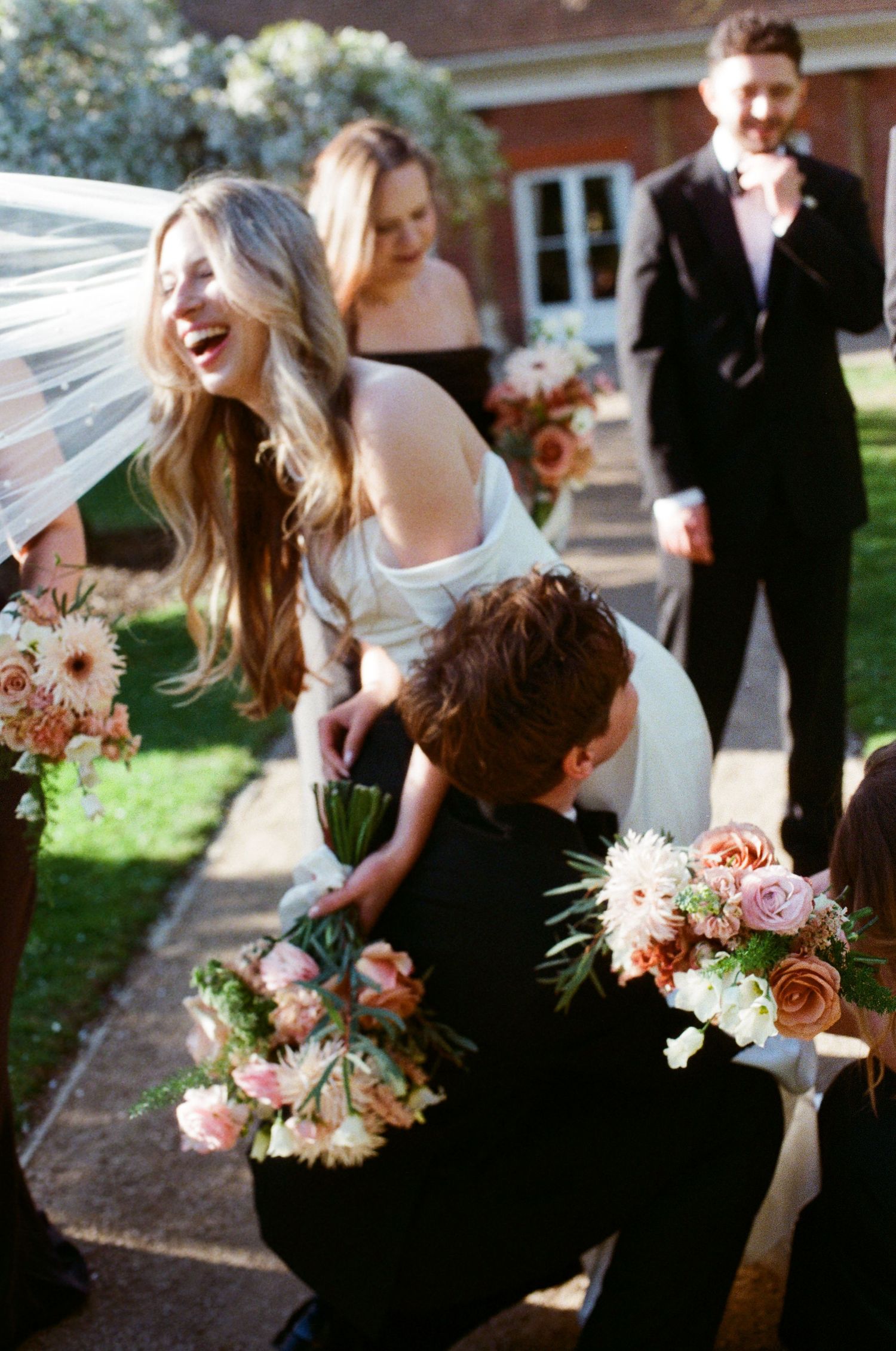 Spring blossom portraits at York House Twickenham wedding