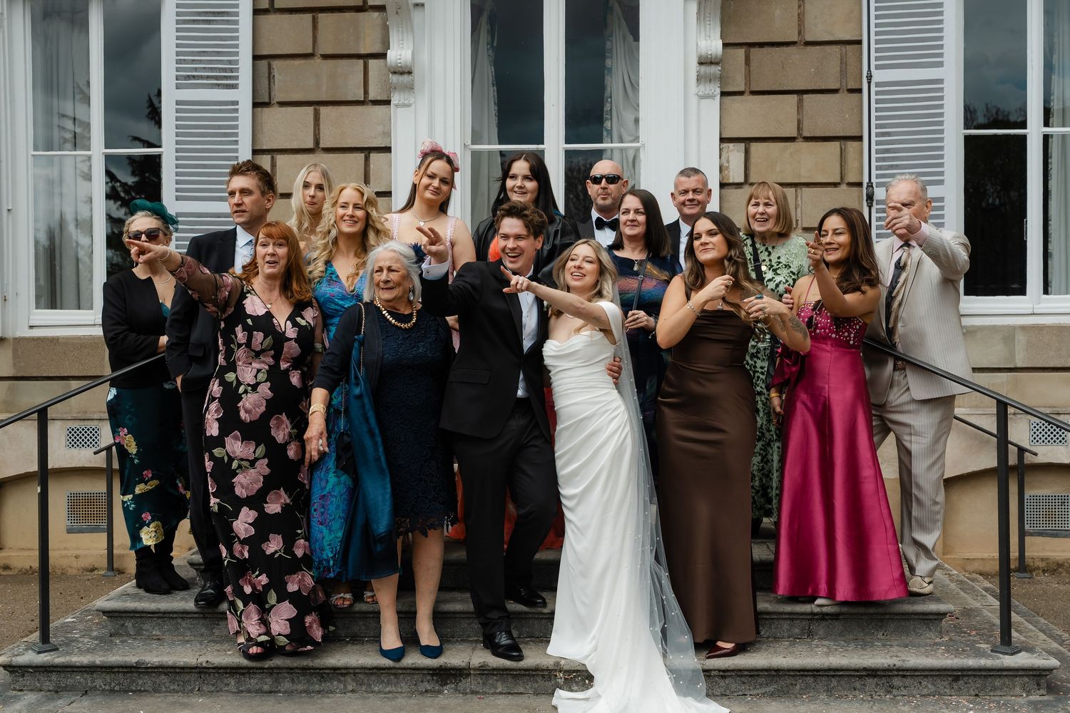 Family group portraits with York House architecture in background