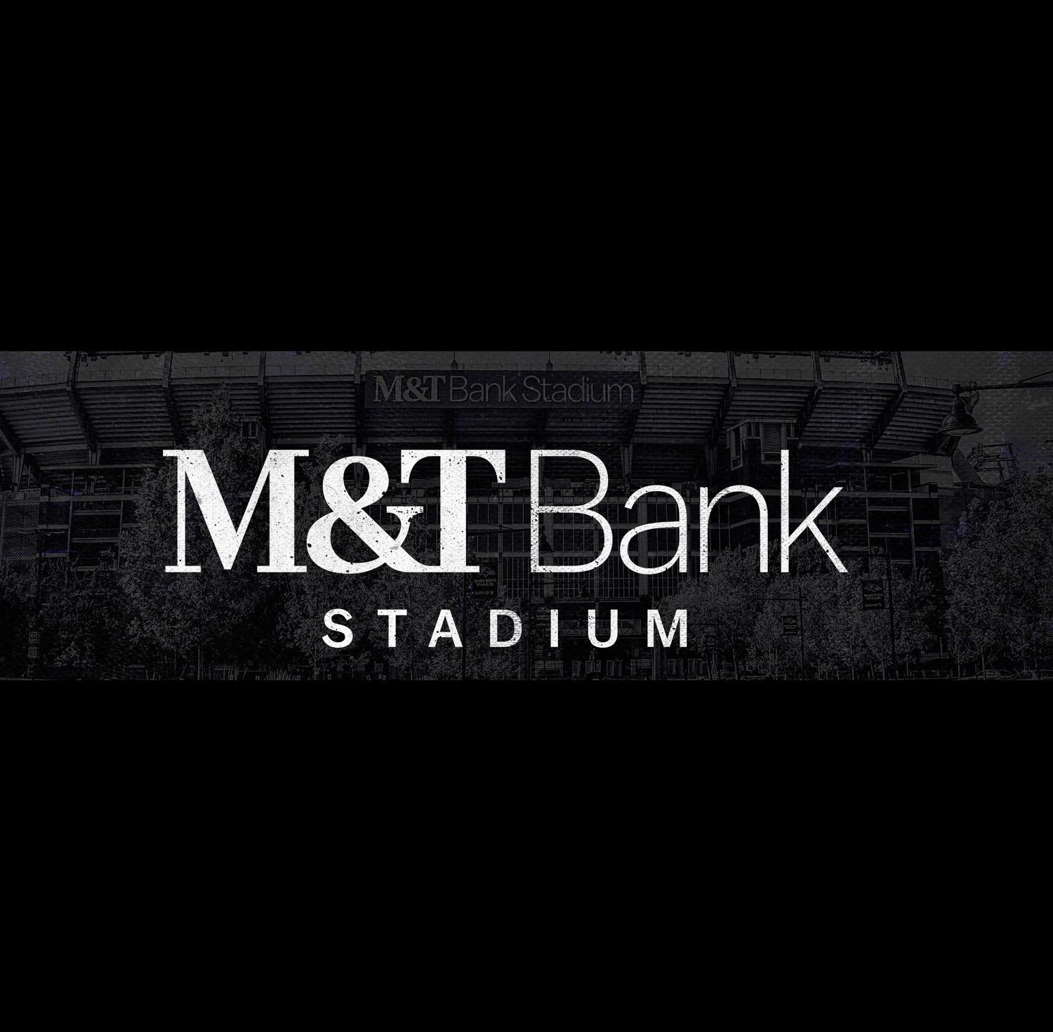M&T Bank Stadium logo displayed in monochrome style.