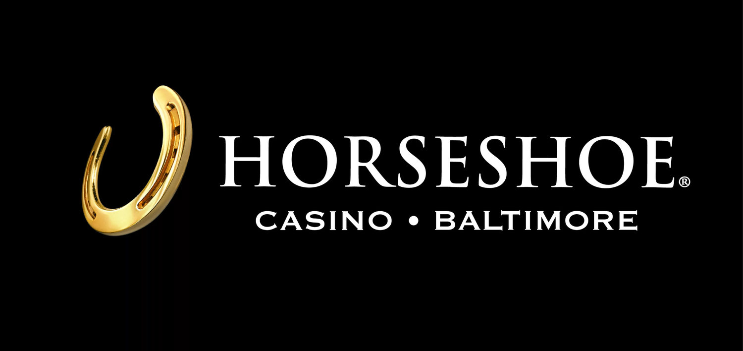 Horseshoe Casino Baltimore logo displayed on black background.