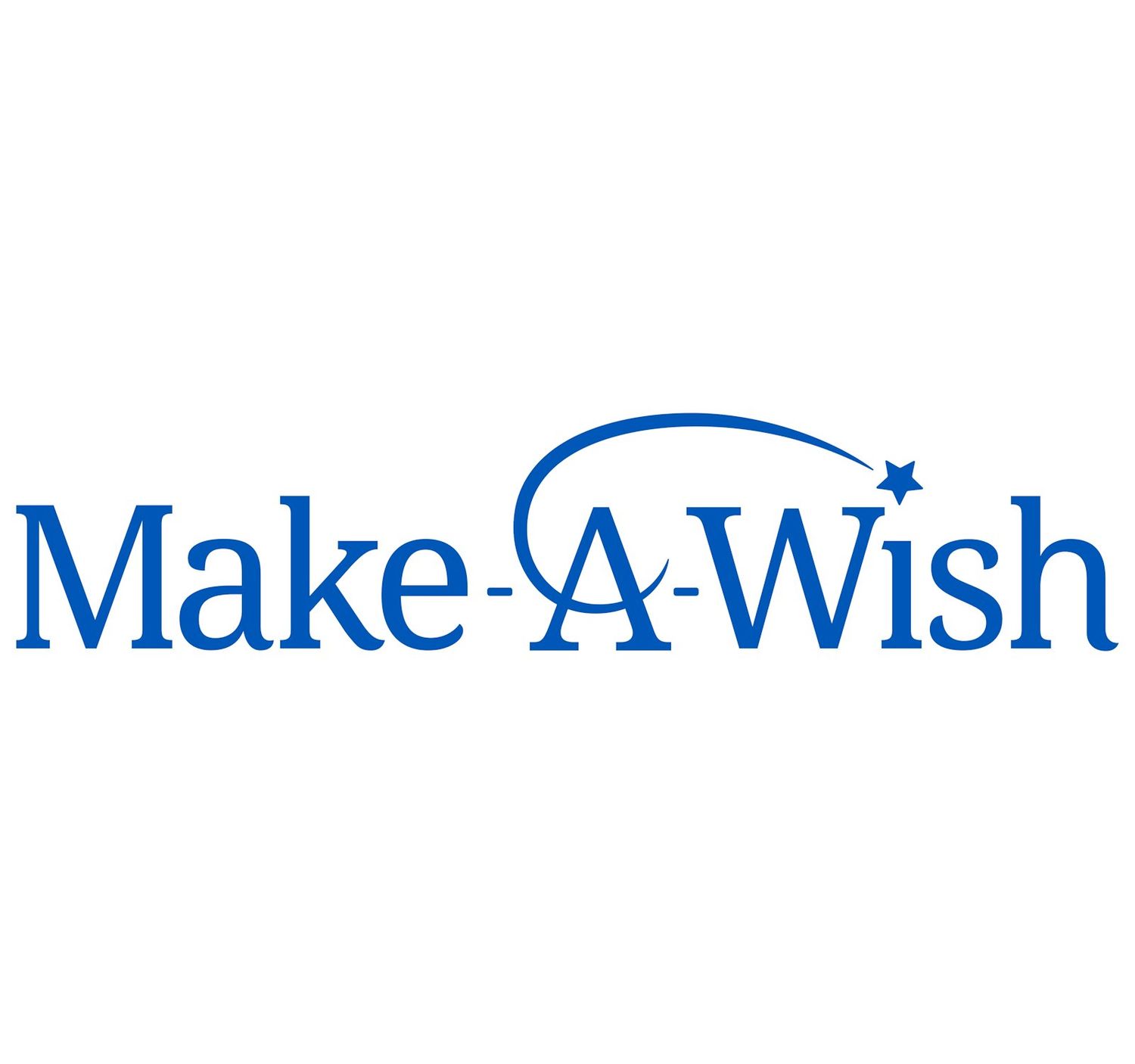 Make-A-Wish Foundation logo in blue with star design element.