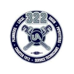 Circular emblem with crossed hammers and the number 322 for a service technician organization.
