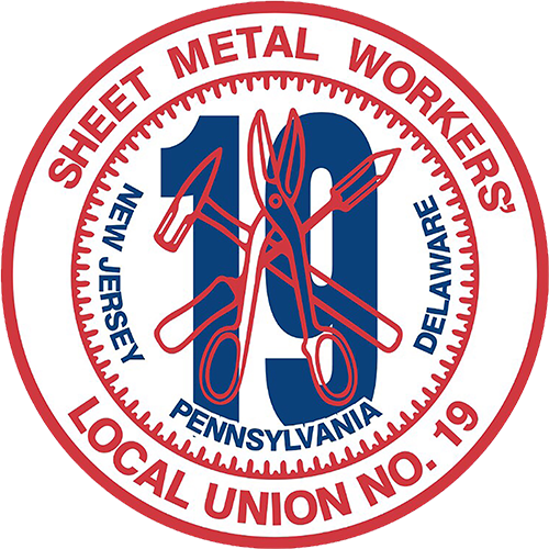 Red circular union emblems for Sheet Metal Workers with Pennsylvania text.