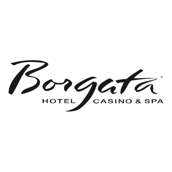 Borgata Hotel Casino & Spa logo in elegant black script typography.