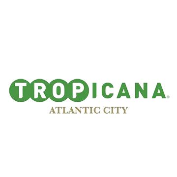 Vintage Tropicana Atlantic City logo design with green text and palm tree motif.