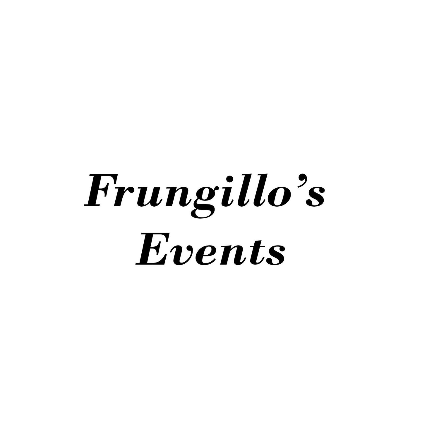 Frungillo's Events text logo in elegant serif font.