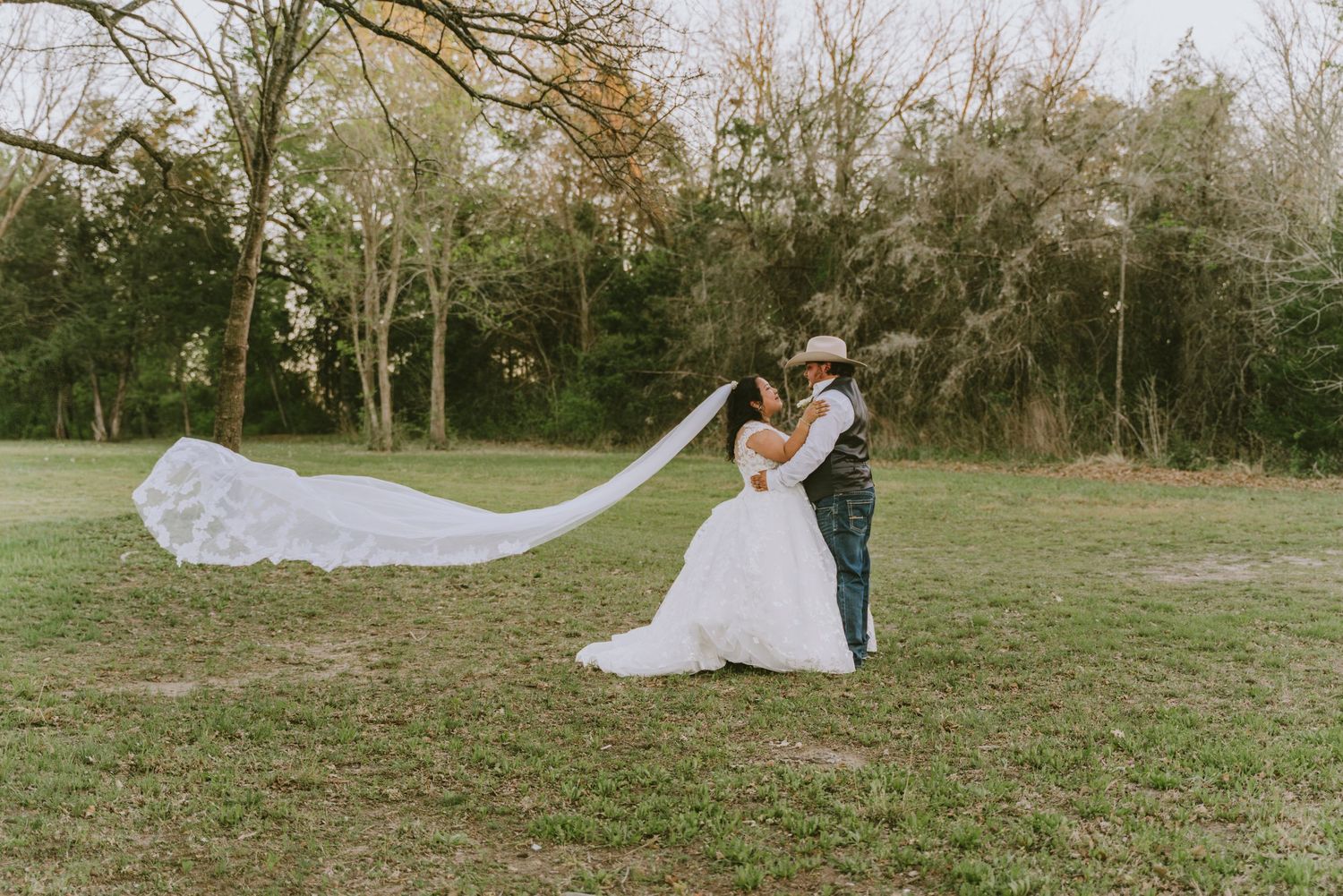 Bride veil flowing outdoor bridal session Waco TX Sudden Joy Visuals