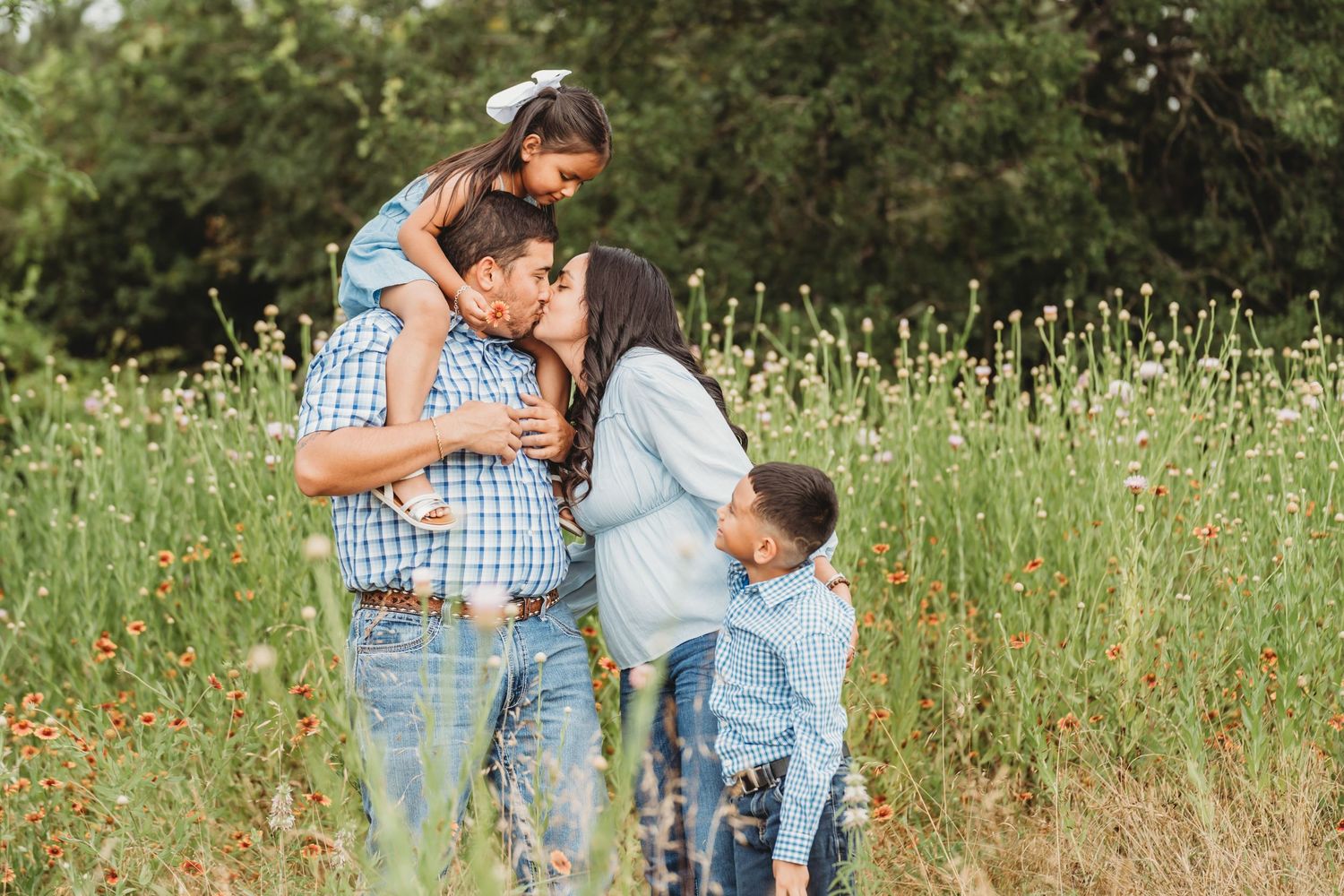 Family portrait outdoor wildflower field session Central Texas Sudden Joy Visuals
