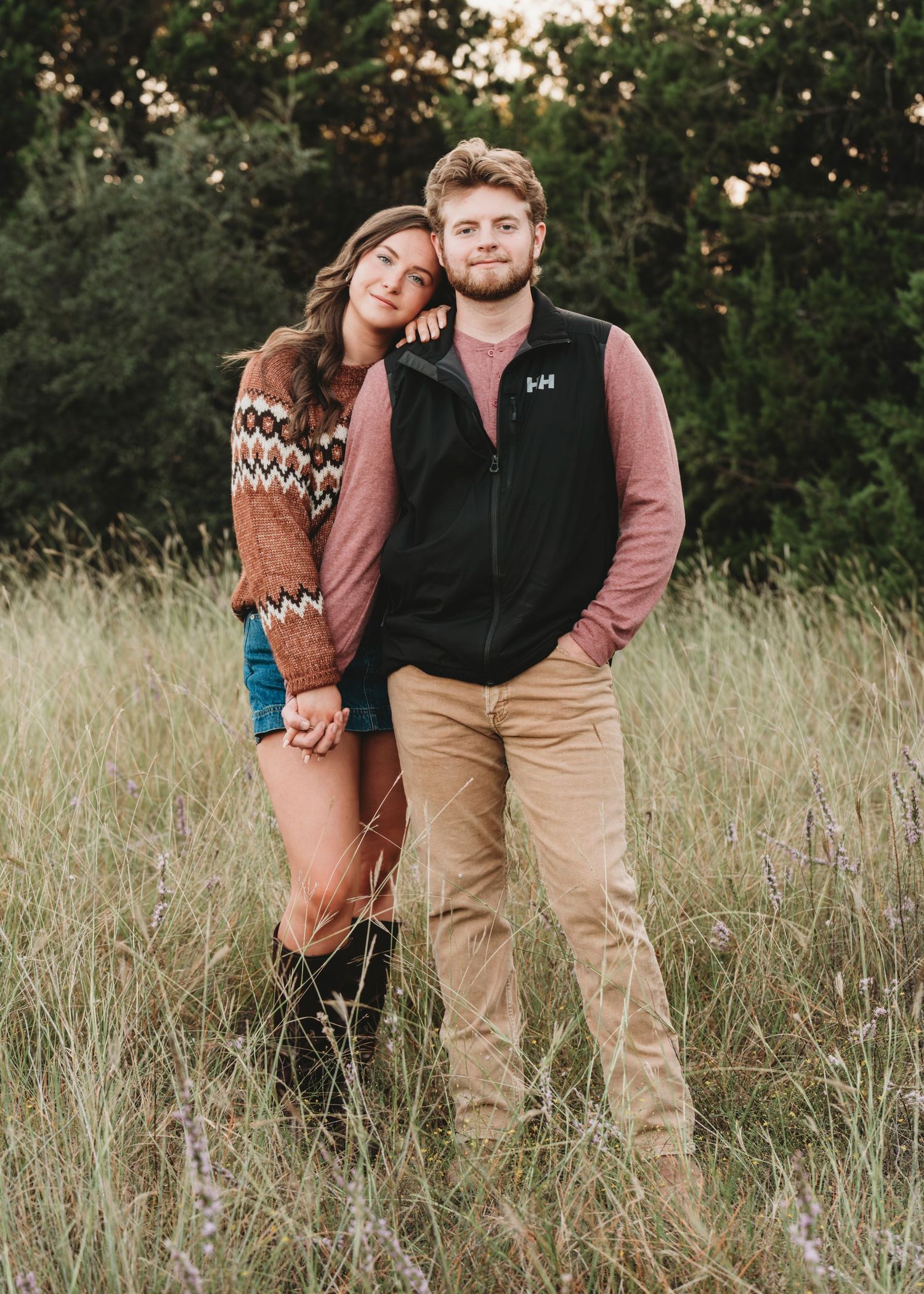 Couple portrait golden hour outdoor session Waco TX Sudden Joy Visuals