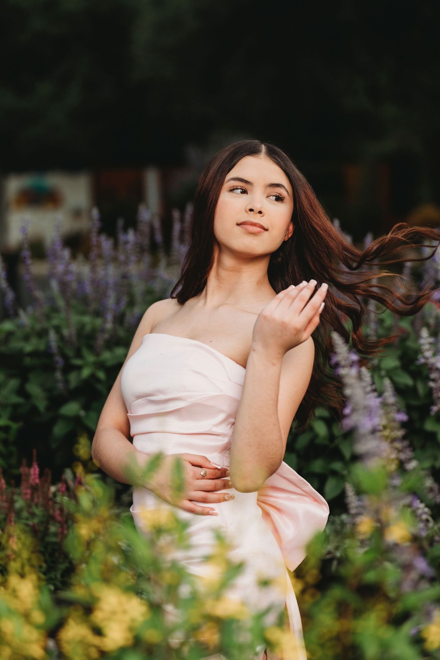 Woman lifestyle portrait outdoor garden Waco TX Sudden Joy Visuals