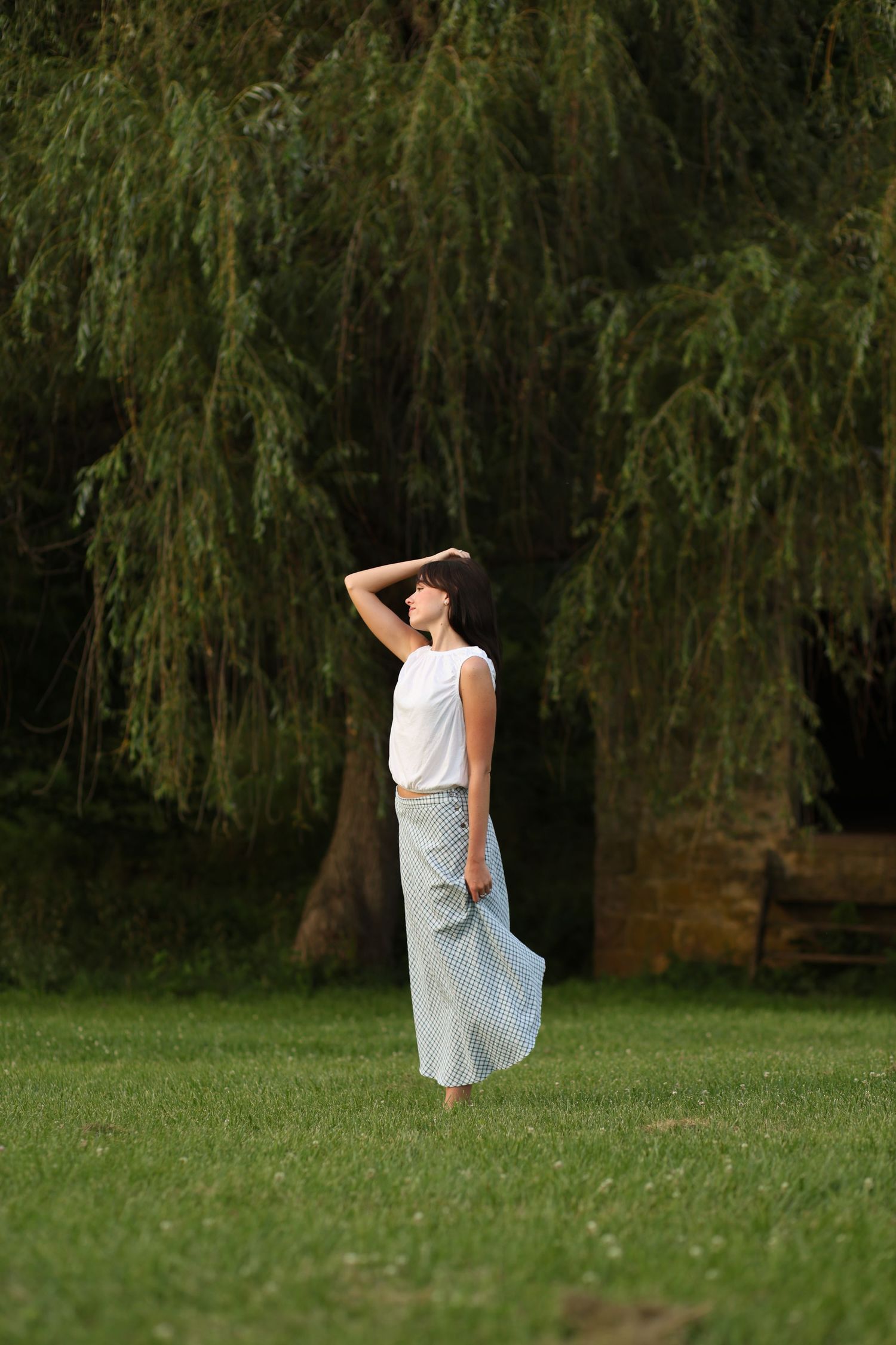 Natural portrait session at Historic Locust Grove in Louisville, Kentucky featuring a young woman in beautiful golden hour light.