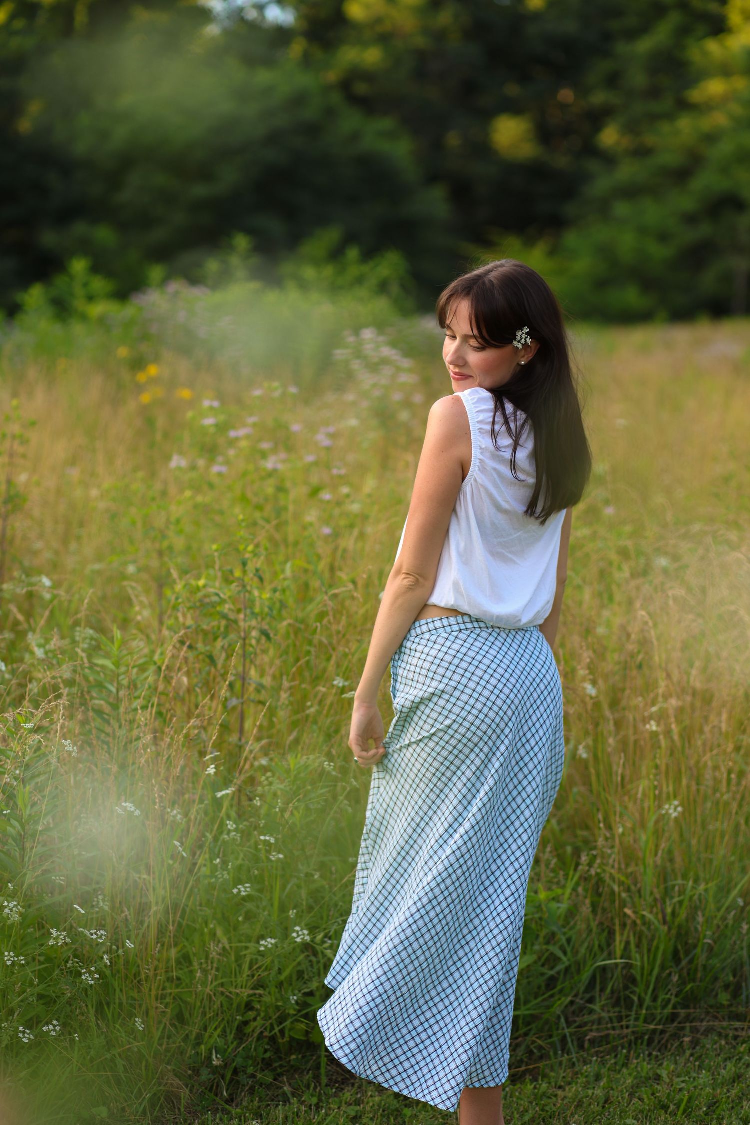 Natural portrait session at Historic Locust Grove in Louisville, Kentucky featuring a young woman in beautiful golden hour light.