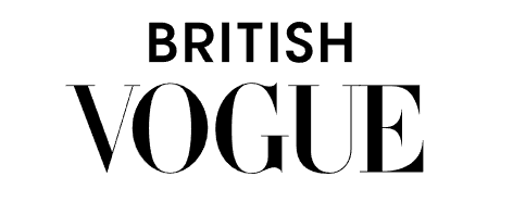 Black and white Vogue magazine covers featuring bold typography and minimalist design elements.