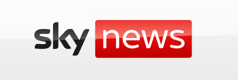 Sky News logo in red and white appears on a light colored background.