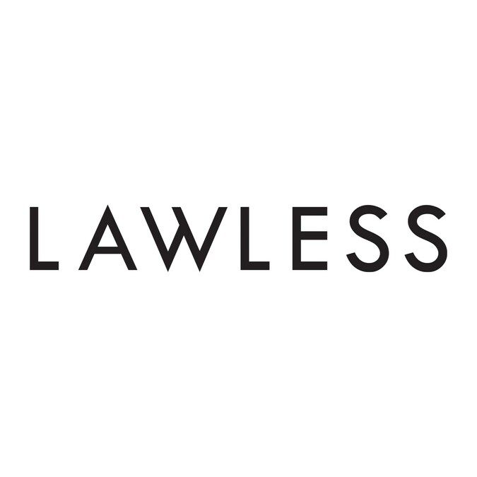 Black text spelling out 'LAWLESS' on a plain white background.