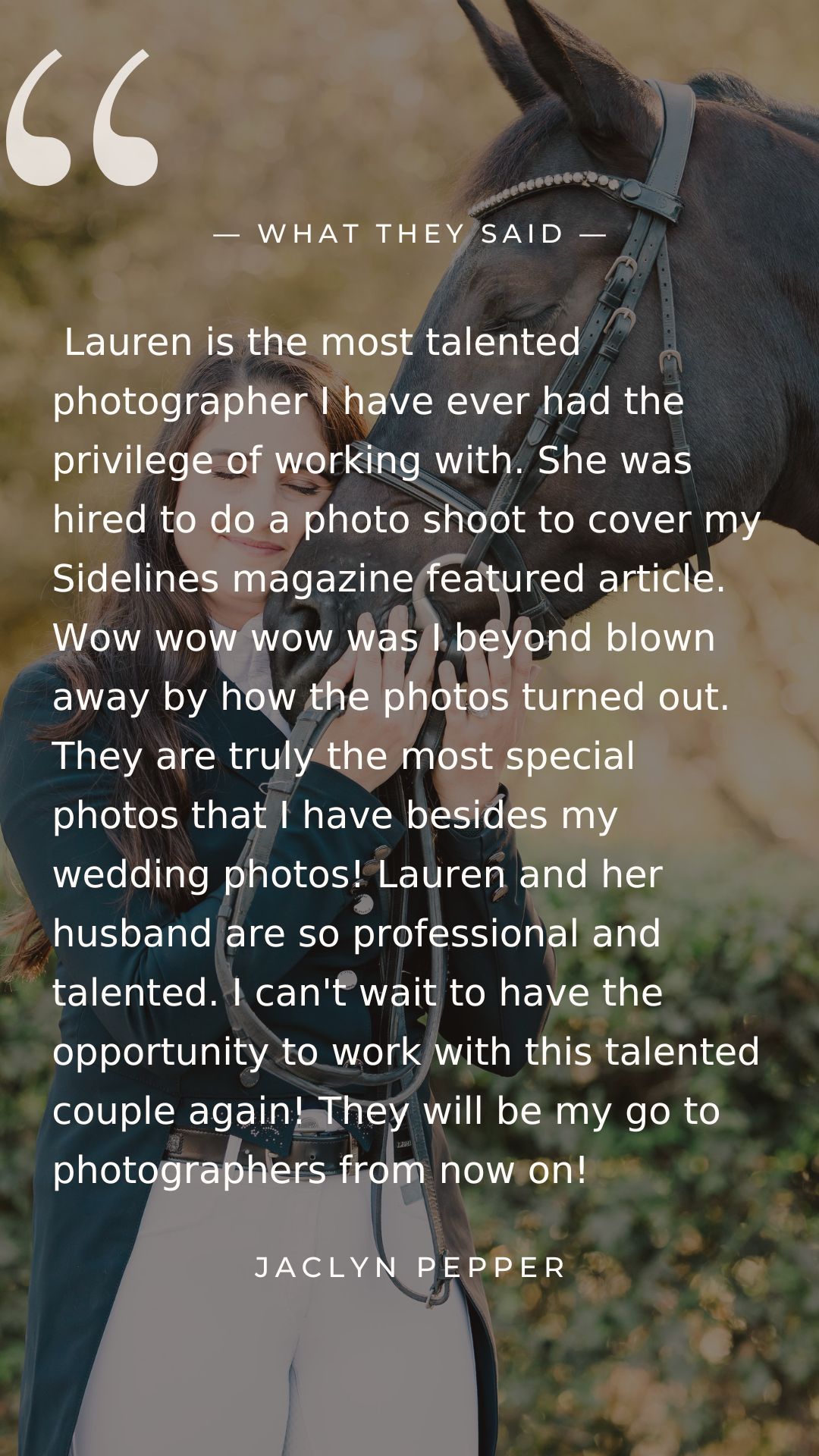 A collection of customer testimonials and reviews displayed on a dark background with white text.