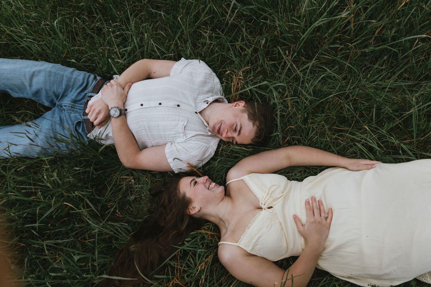 Candid outdoor couples' portrait by Cortny Jo Photography in Uniontown Pennsylvania