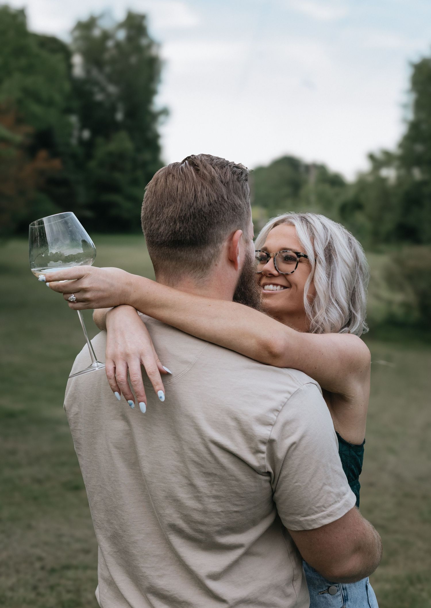 Couple laughing during an outdoor photography session in Pennsylvania