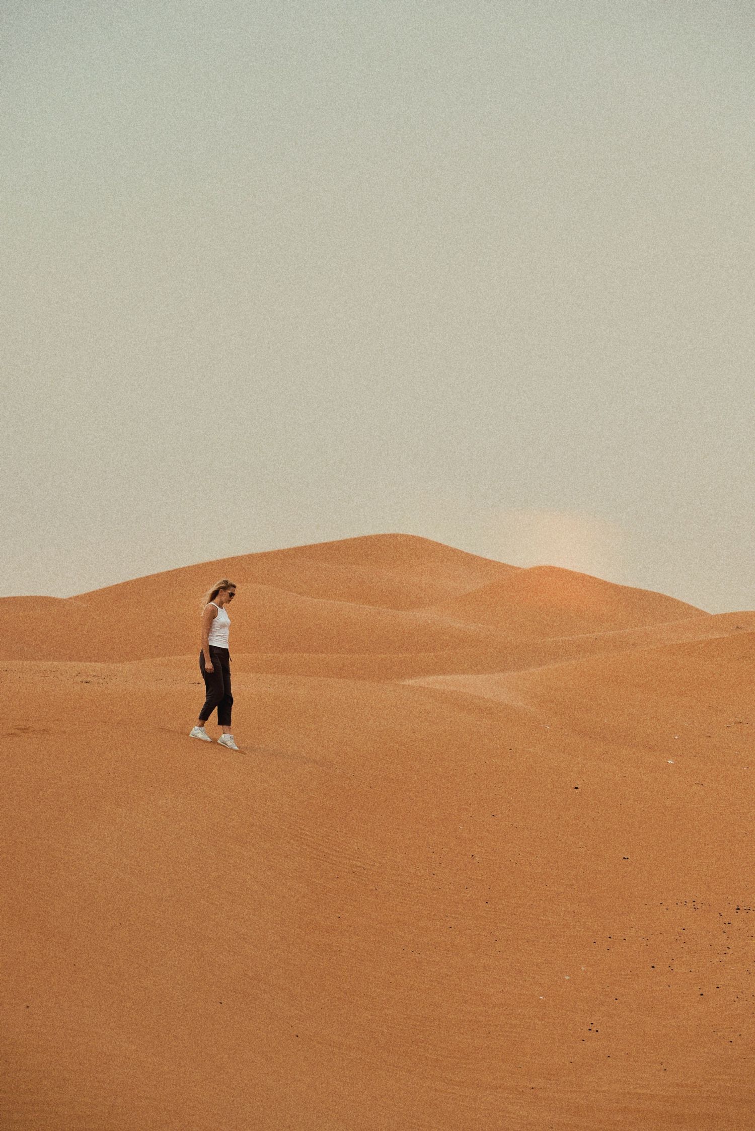 girl walking in the desert