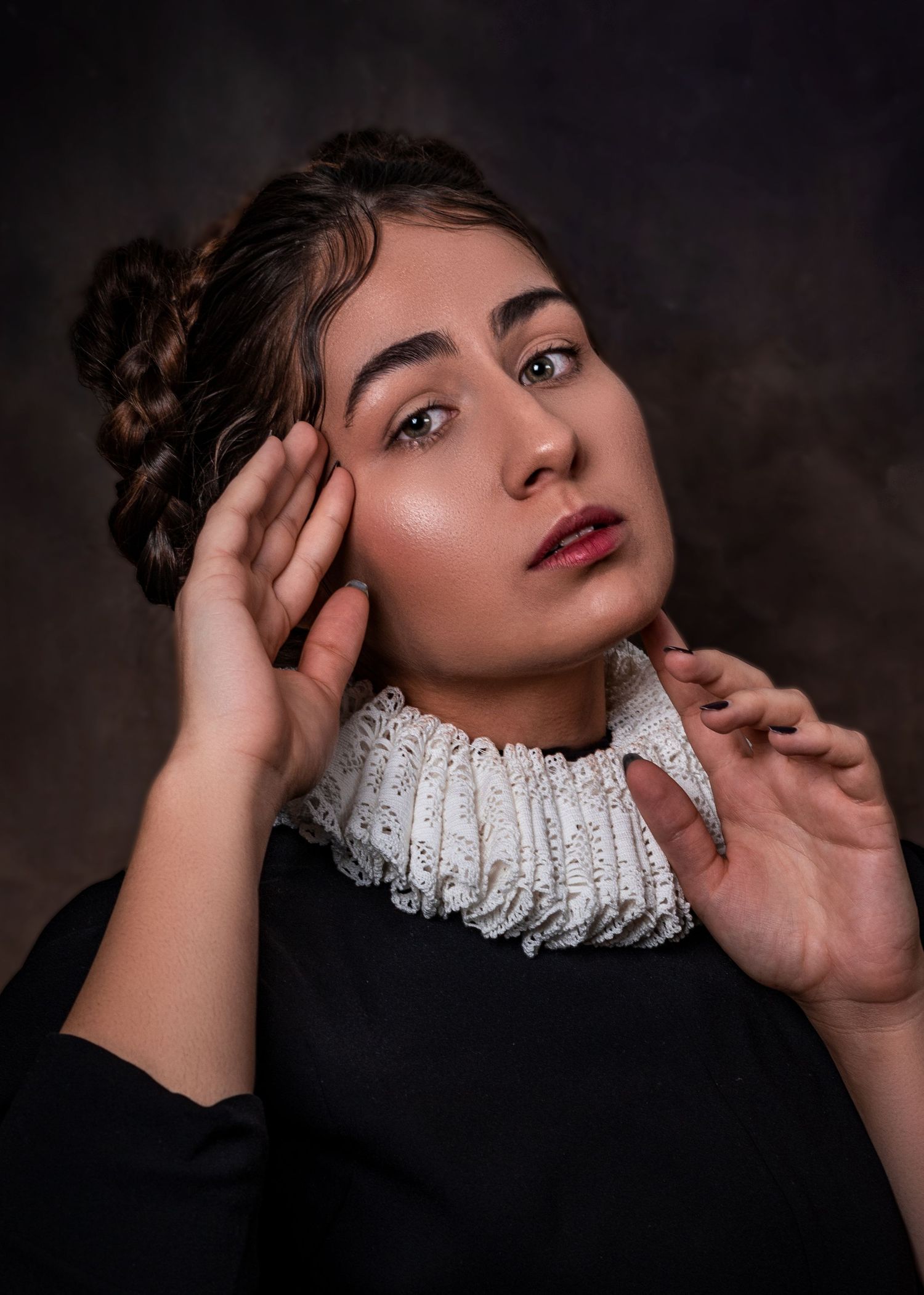 Studio portrait with dramatic lighting Lanzarote — 
professional model portfolio photography