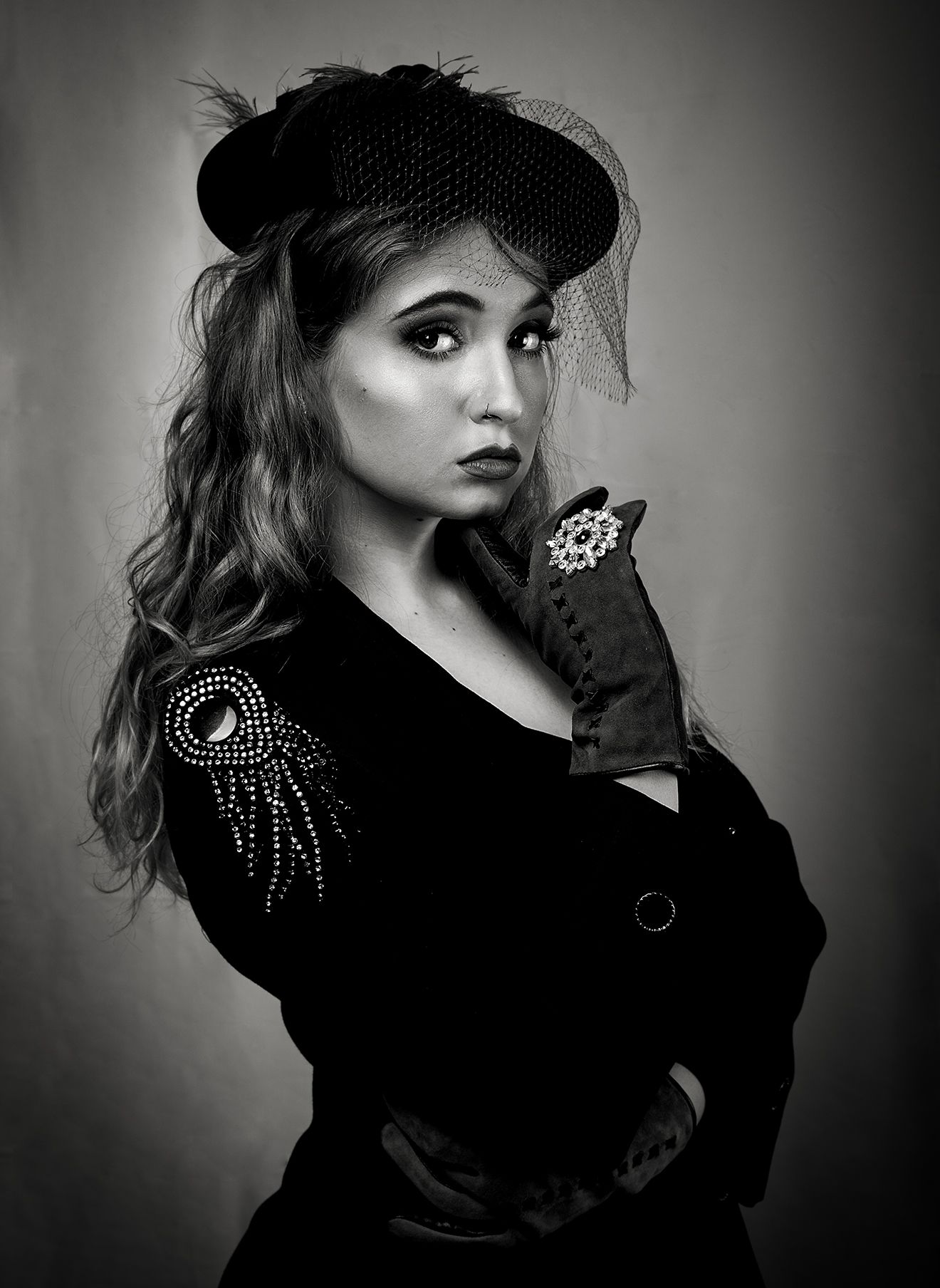 Fine art portrait photography Lanzarote — artistic 
black and white editorial photography