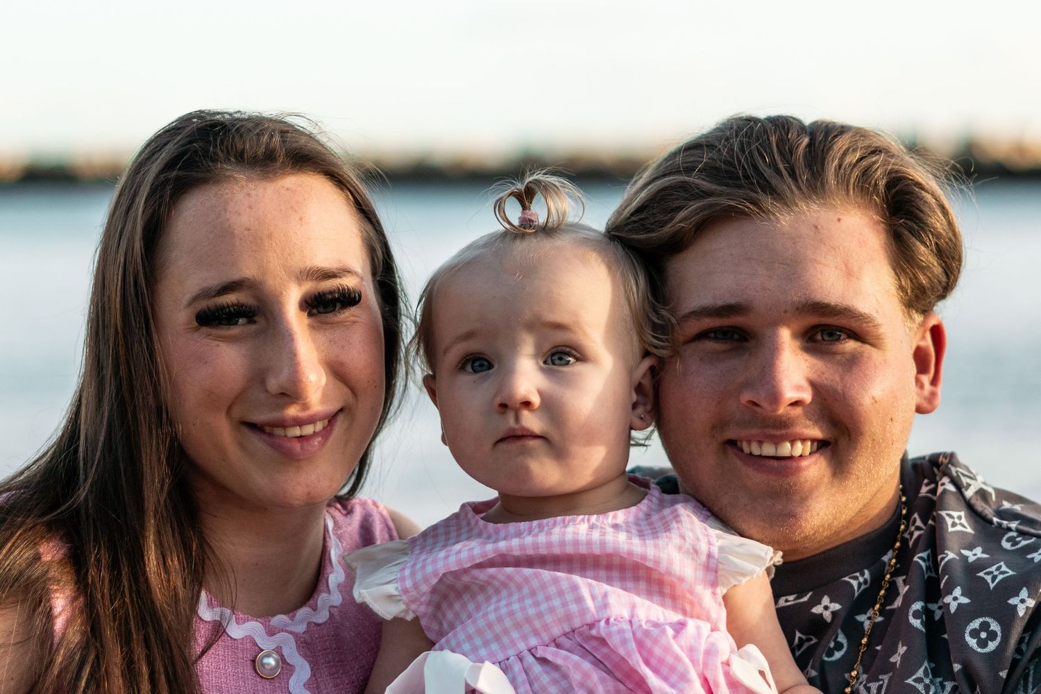 Family photoshoot on Playa Blanca Beach Lanzarote at 
sunset — natural light holiday photography session