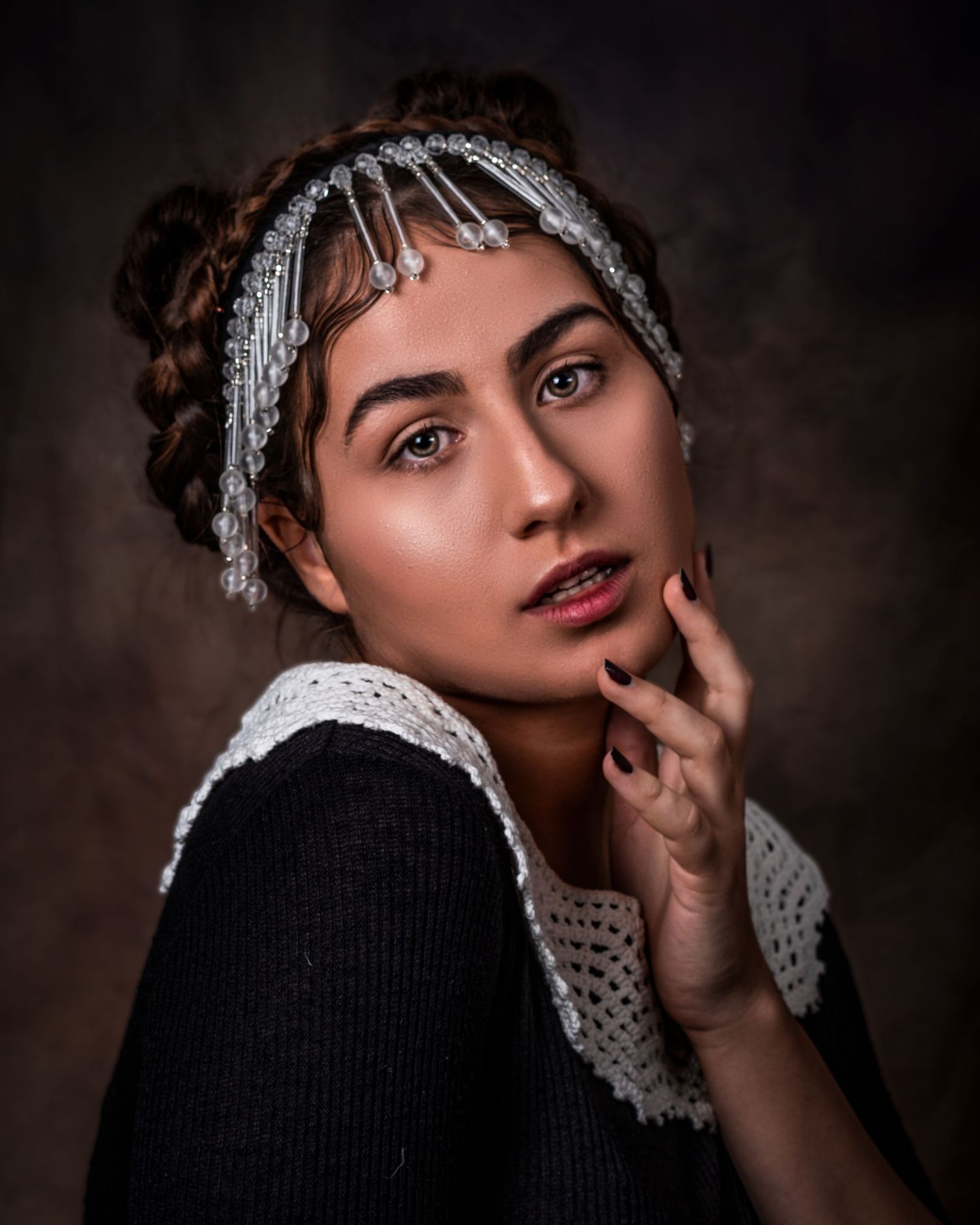Studio portrait with dramatic lighting Lanzarote — 
professional model portfolio photography