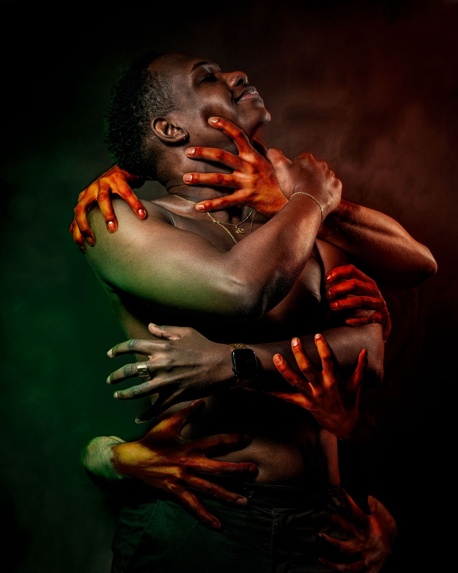 Studio portrait with dramatic lighting Lanzarote — 
professional model portfolio photography