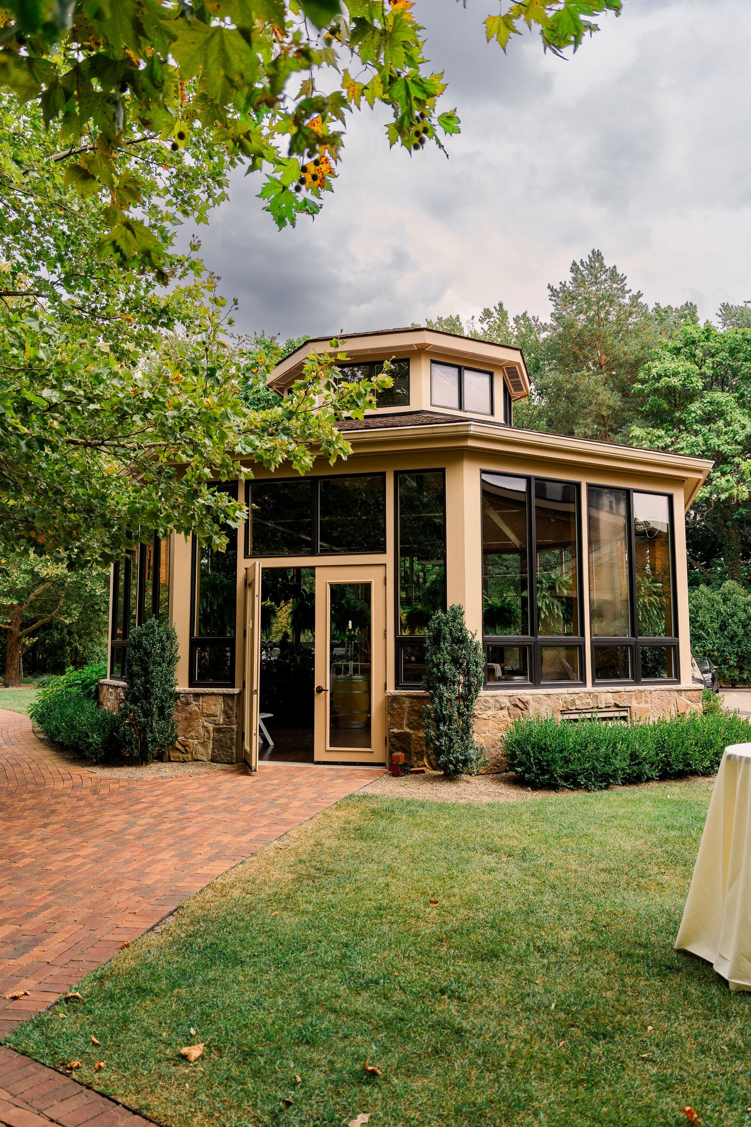 Conservatory wedding ceremony space at Gervasi Vineyard wedding venue.