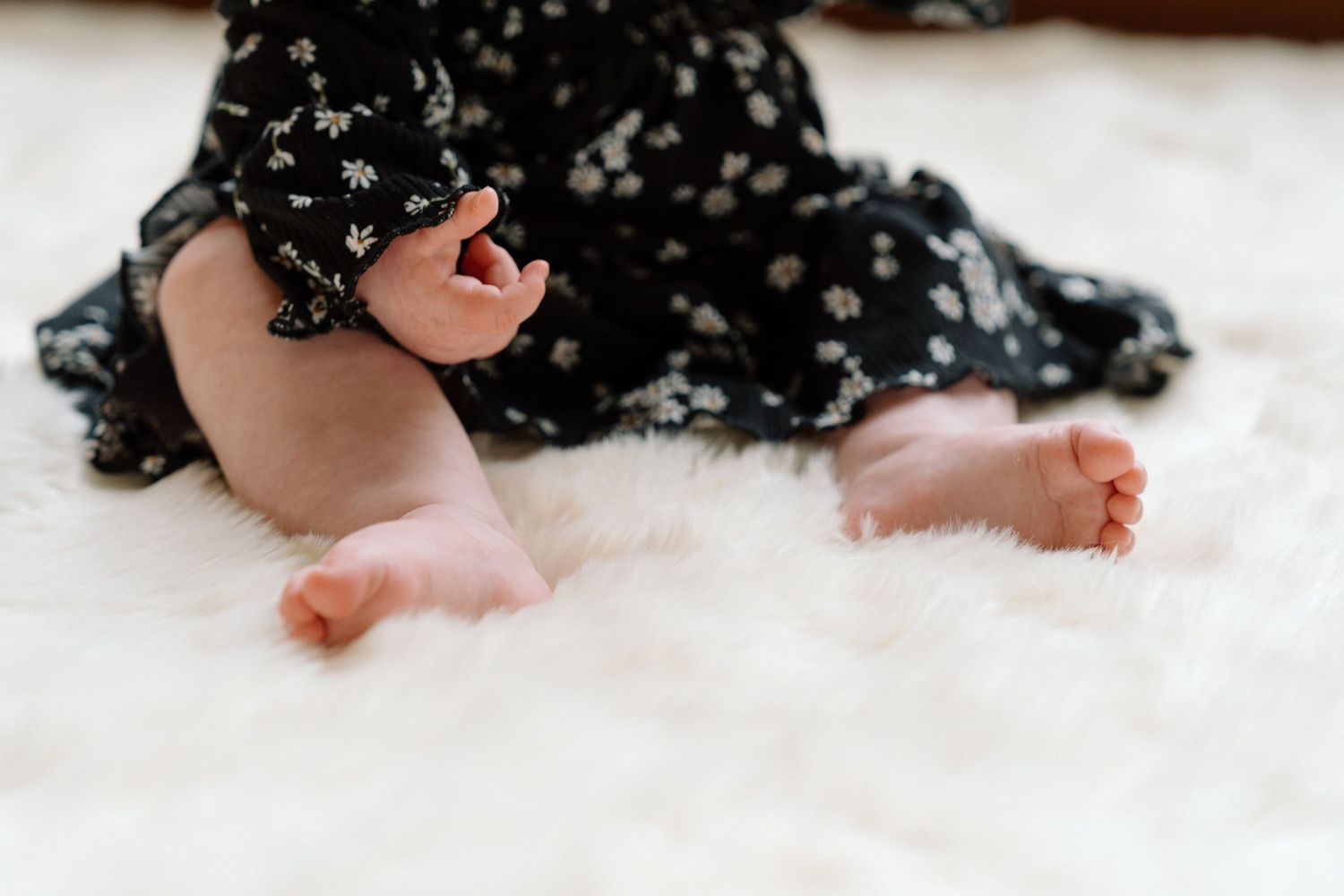cute little baby feet and hands, intimate details