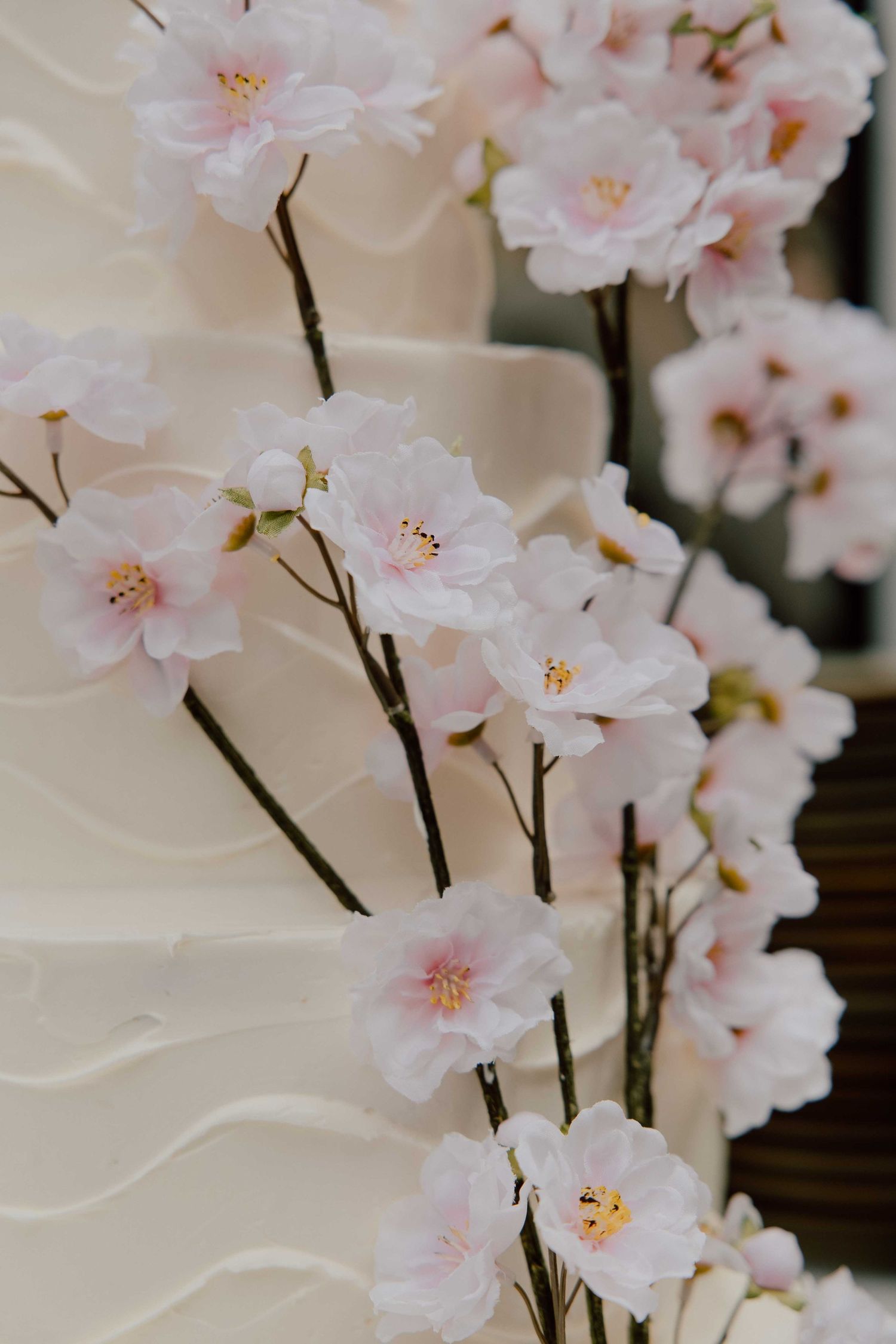 Details van de bruidstaart